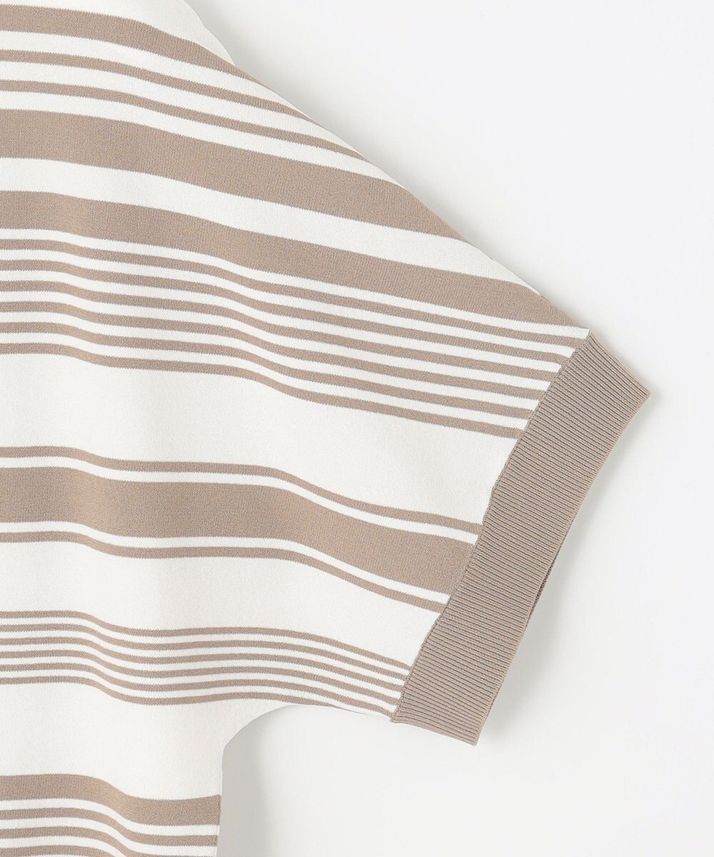 J.PRESS LADIES 【洗える】 レーヨンエリートストレッチ ランダムボーダー ニット Tシャツ 
