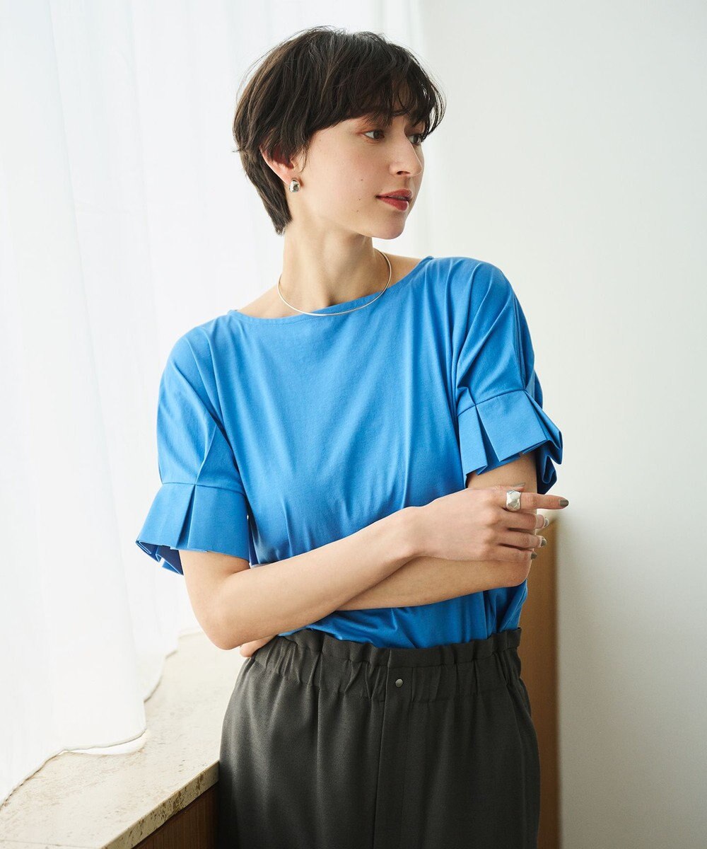 #Newans 【乾燥機可能/接触冷感】タックスリーブカットソー 