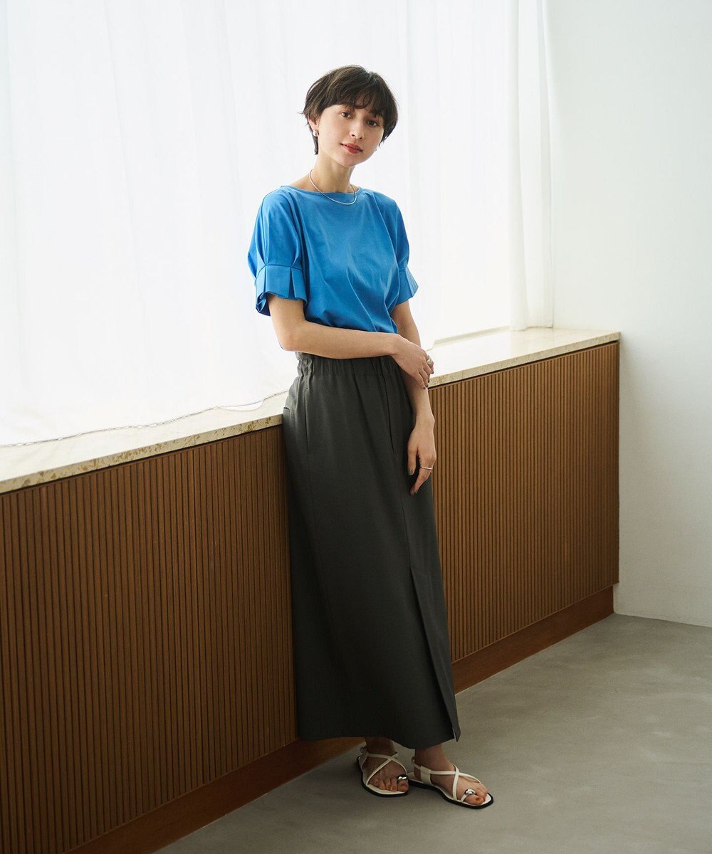 #Newans 【乾燥機可能/接触冷感】タックスリーブカットソー 