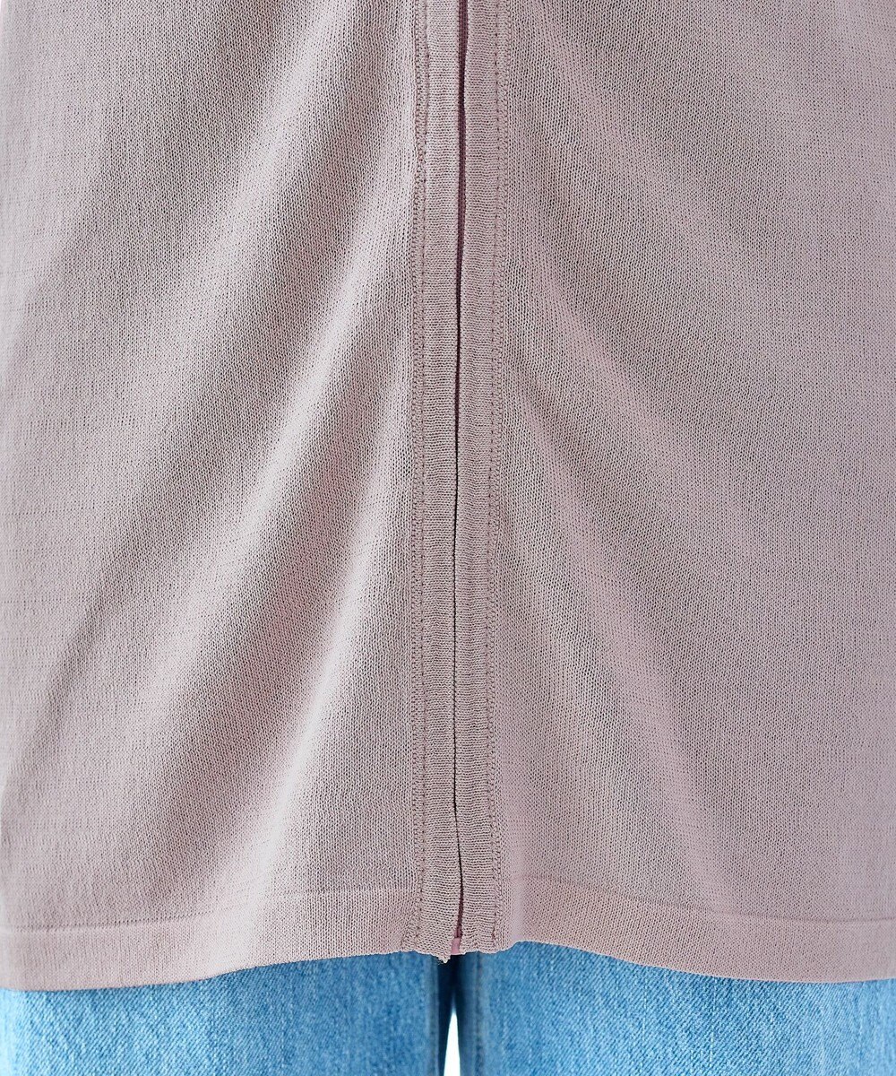 Tiaclasse 【洗える】UVケア機能付きサマーニットロングジップパーカー 