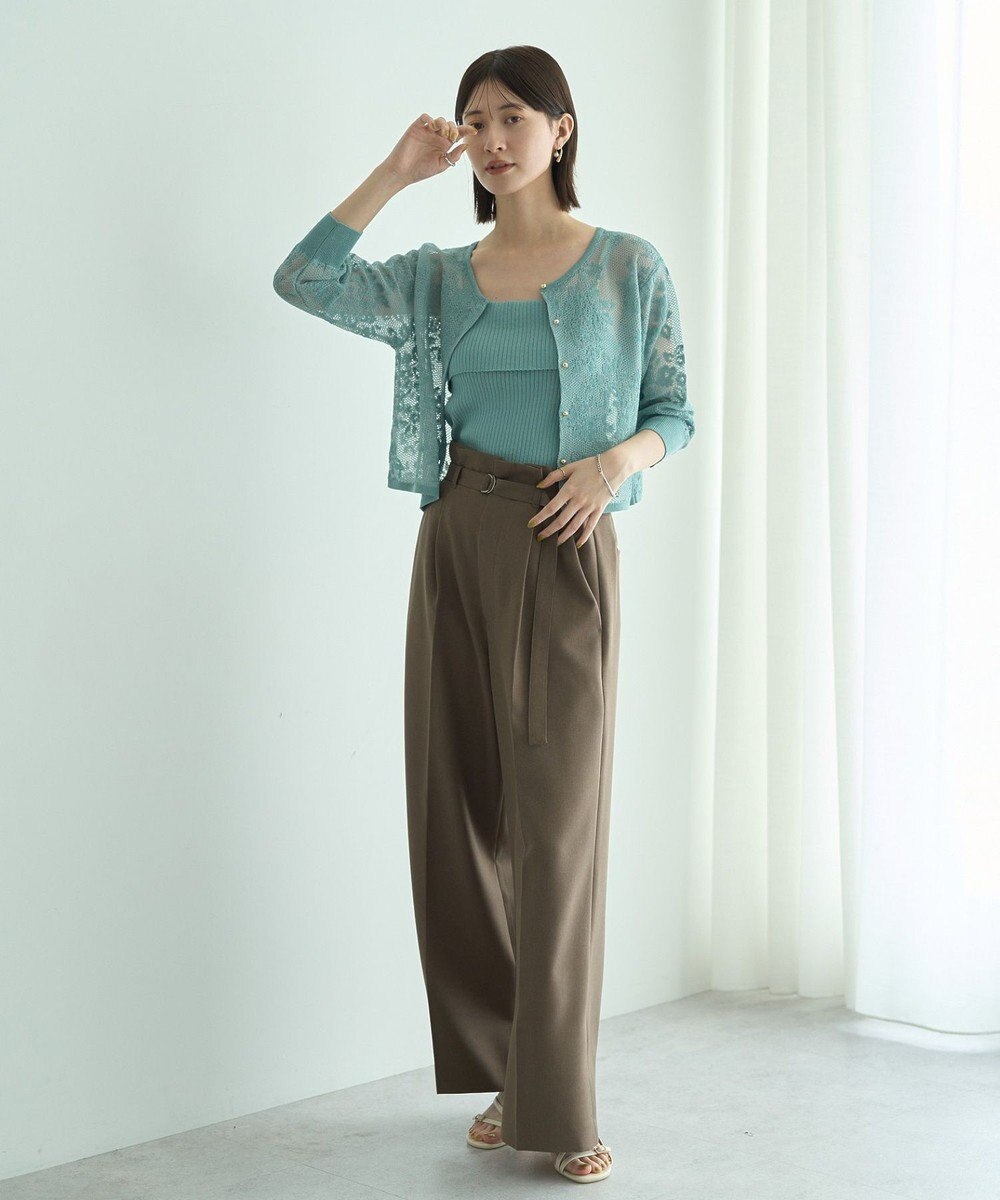 YECCA VECCA 【2点SET】インナーセットレース柄カーディガン 