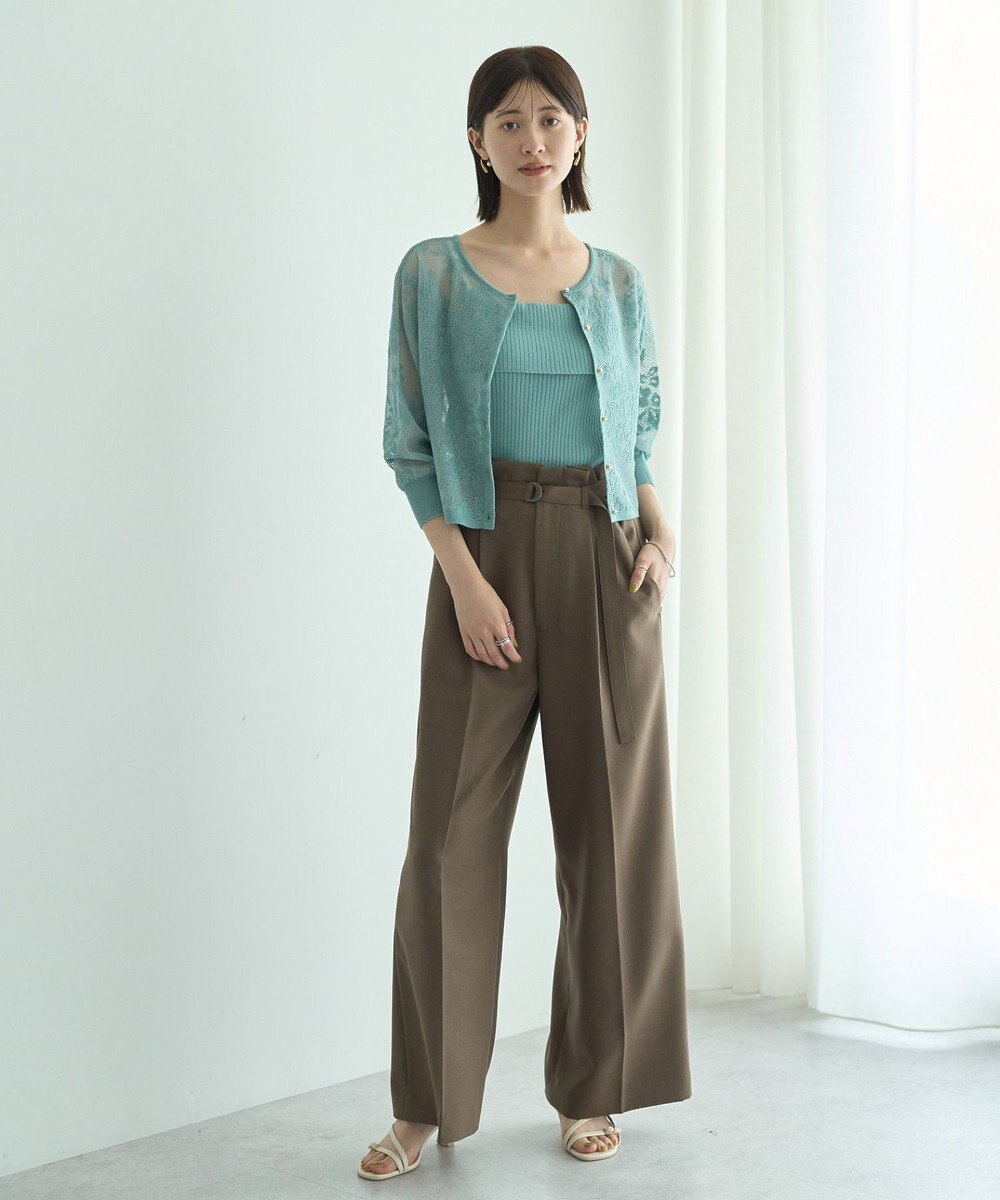 YECCA VECCA 【2点SET】インナーセットレース柄カーディガン 