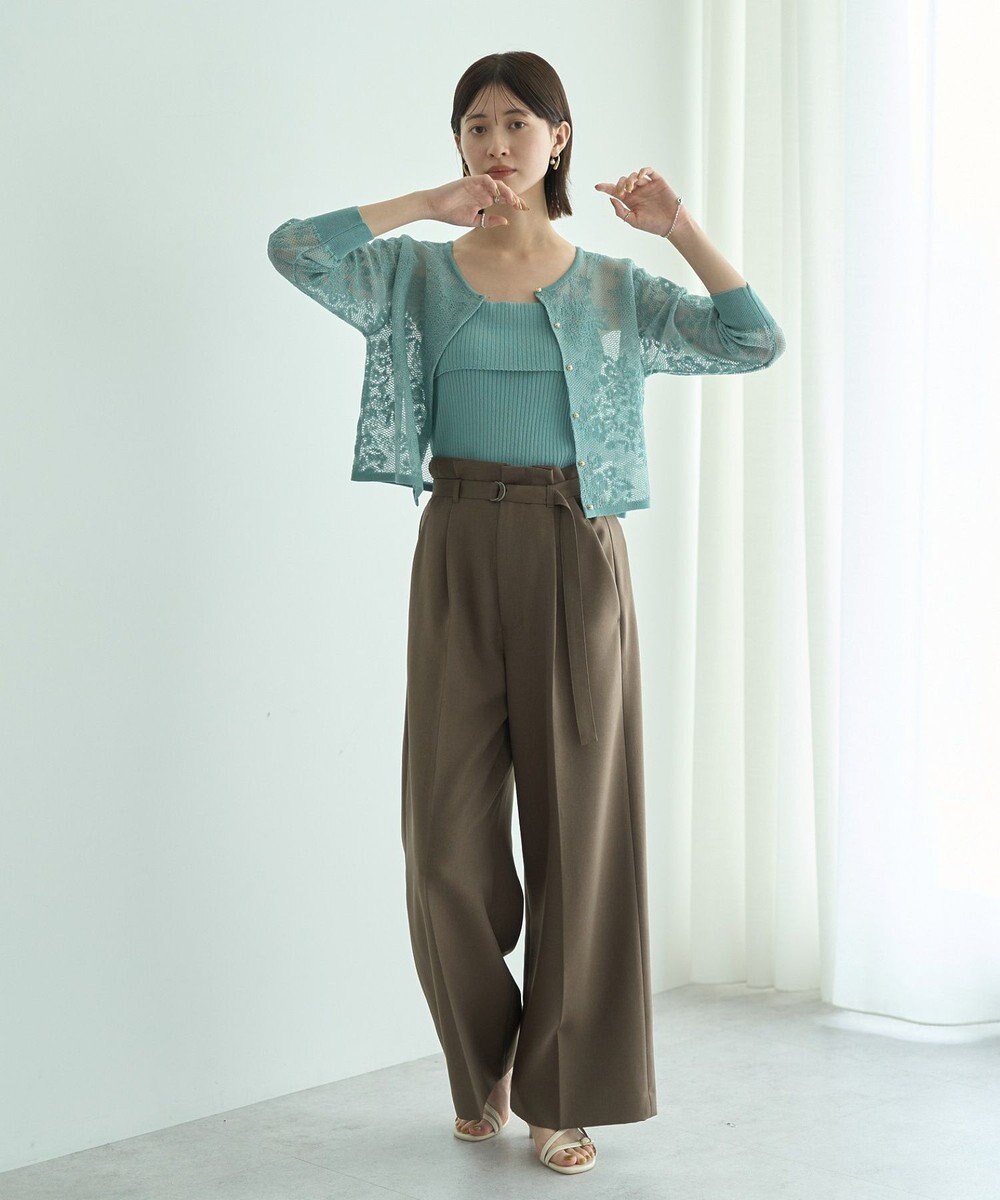 YECCA VECCA 【2点SET】インナーセットレース柄カーディガン 