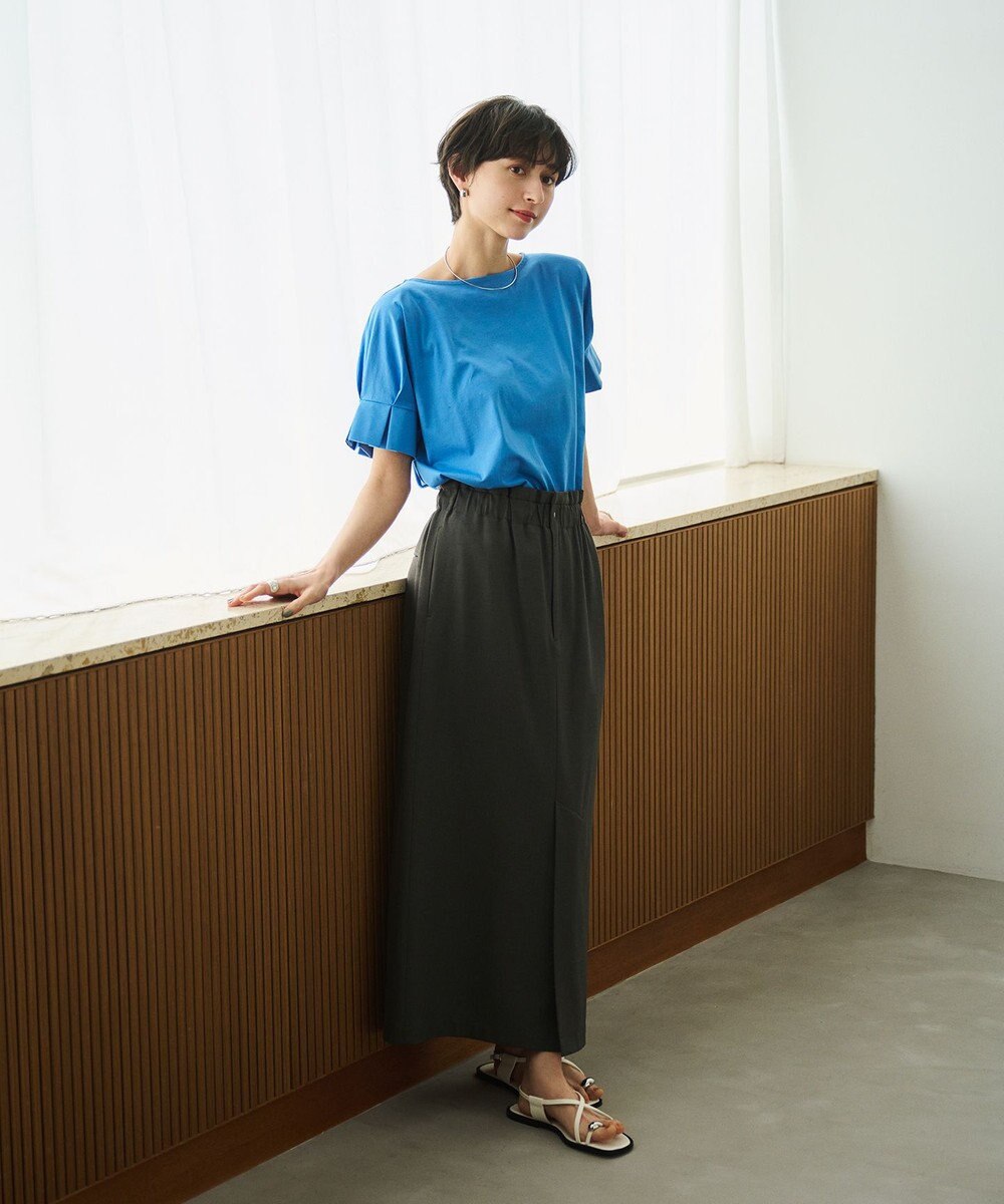 #Newans 【乾燥機可能/接触冷感】タックスリーブカットソー 