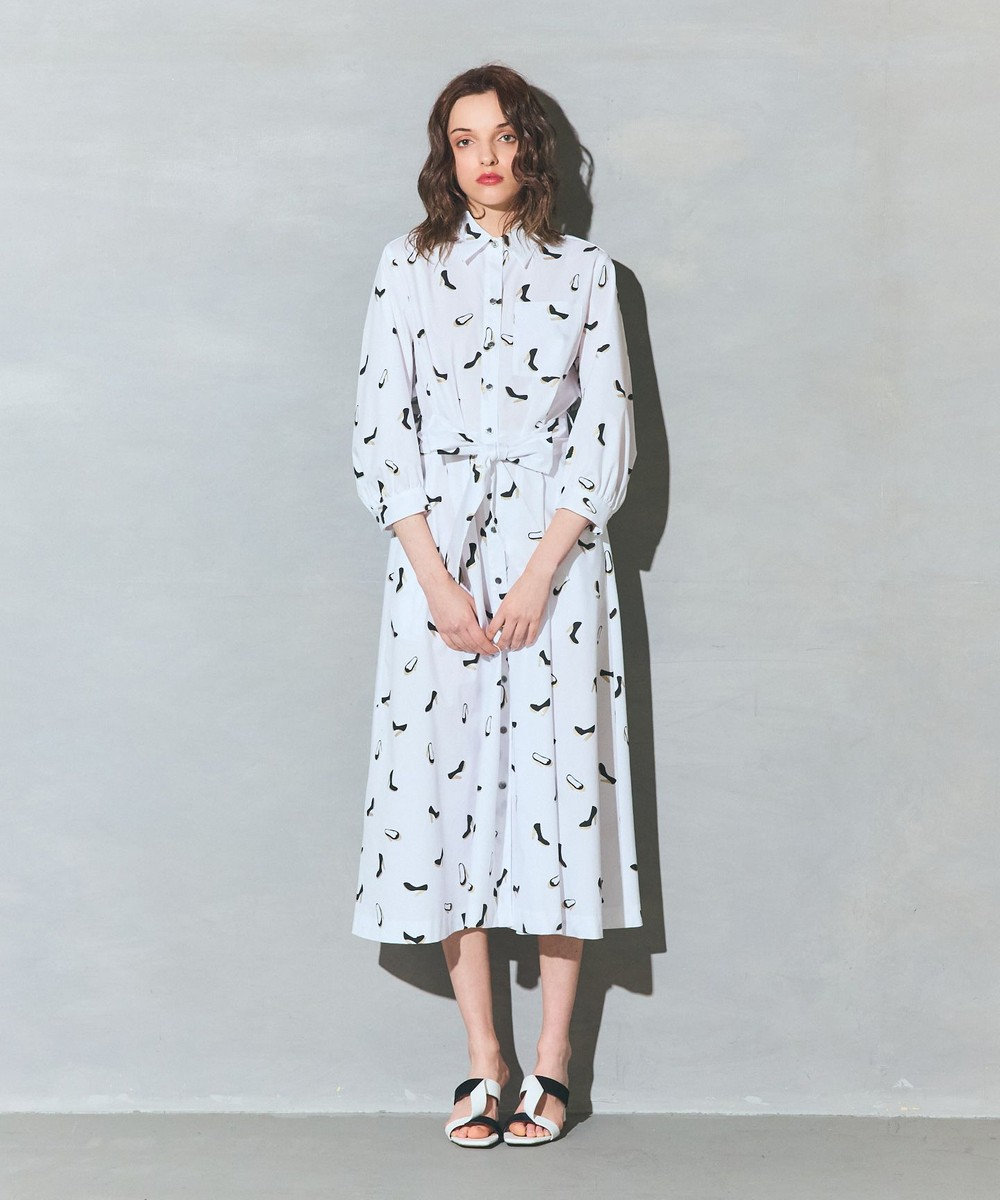 GRACE CONTINENTAL ヒールプリントシャツドレス 