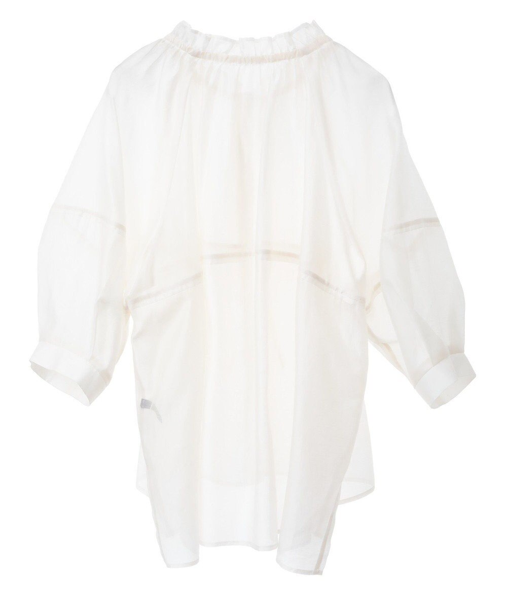 YECCA VECCA バルーンスリーブシアーシャツ 