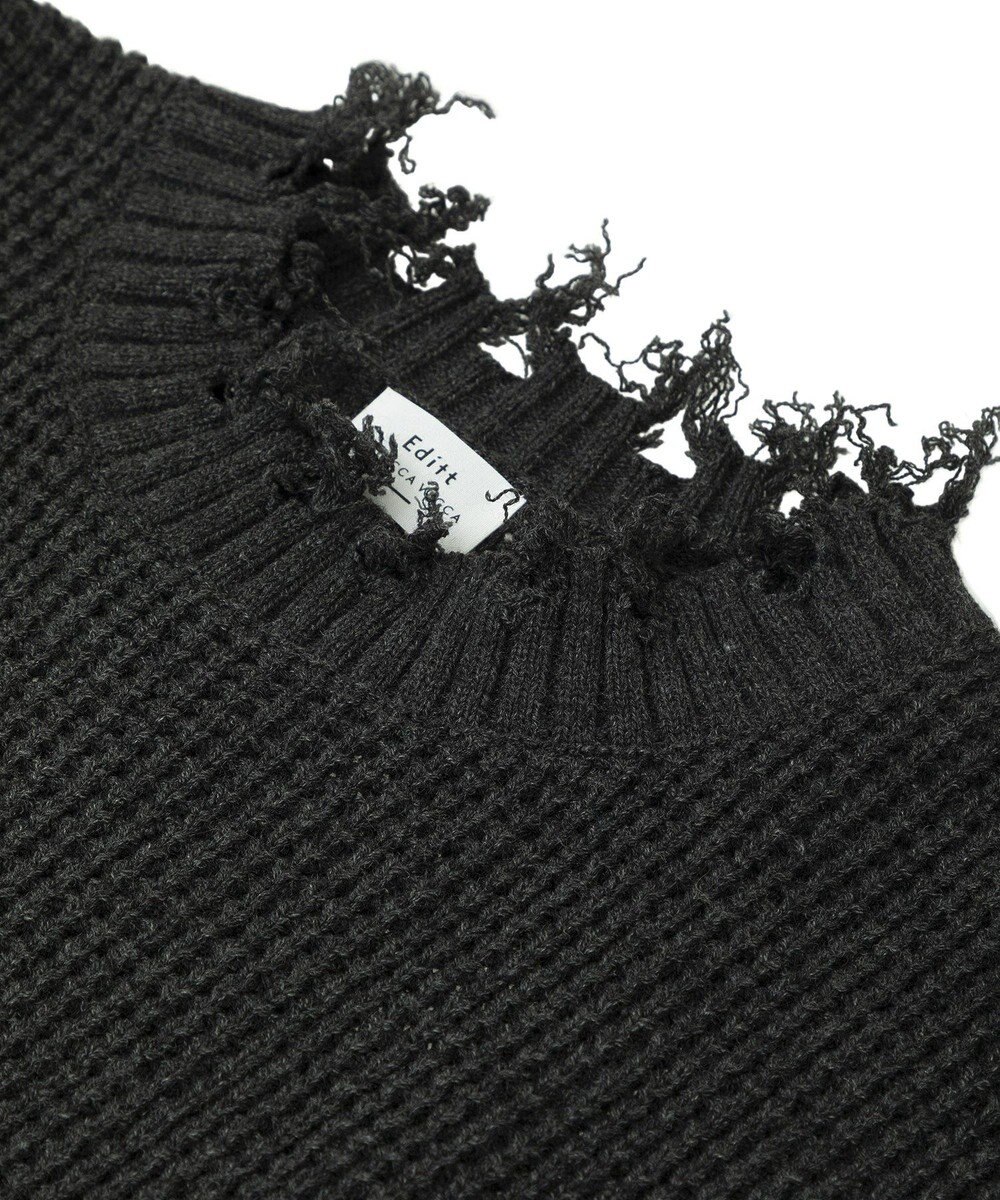 YECCA VECCA ダメージルーズニット 