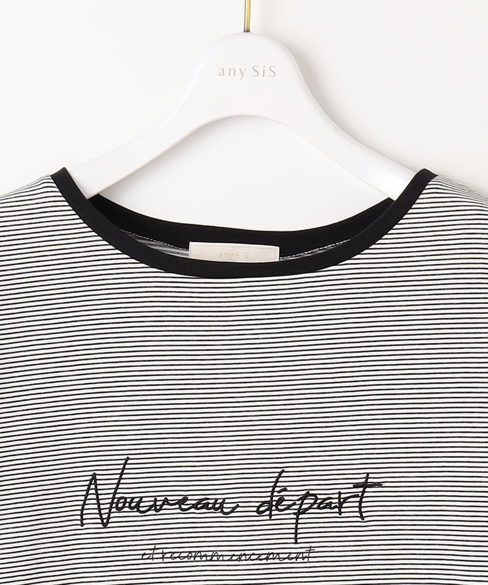 ANY SIS ロゴ刺繍 カットソー 