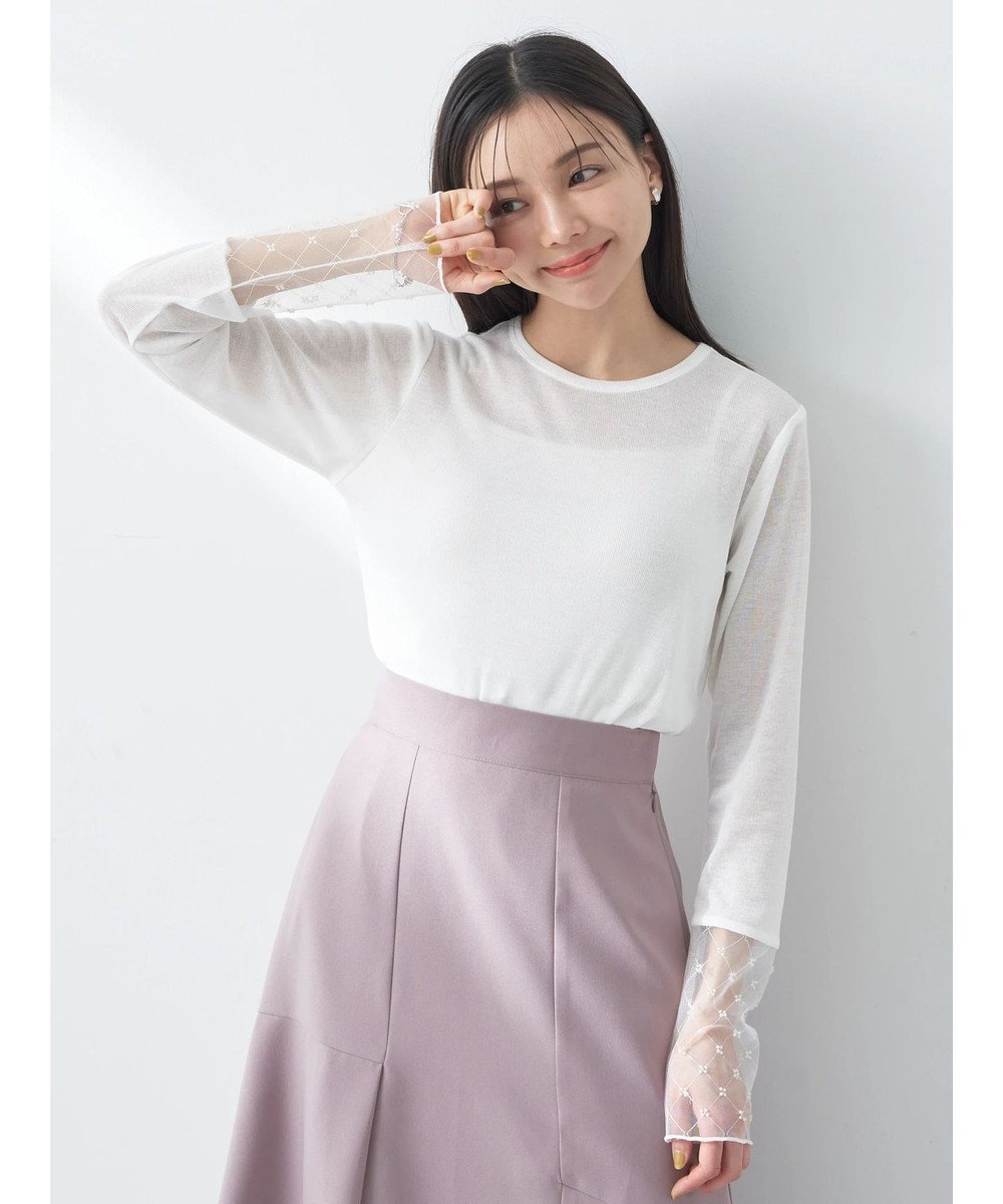 earth music&ecology チュールビジュープルオーバー 