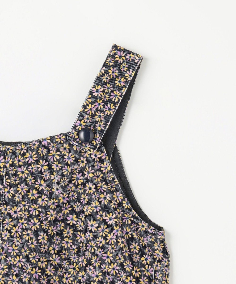 組曲 KIDS 【150-160㎝】モノトーンフラワーコーデュロイ ワンピース 