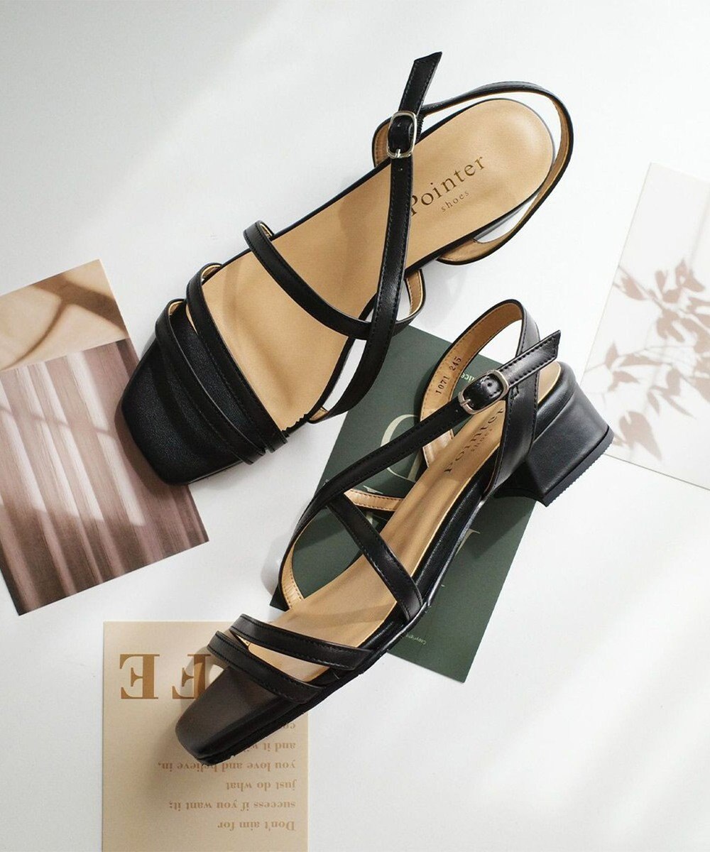 Pointer 日本製 本革ラインストラップサンダル 