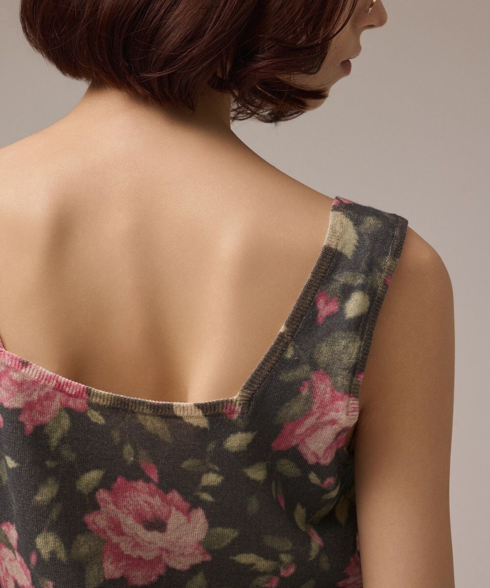 GRACE CONTINENTAL ローズプリントニットトップ 