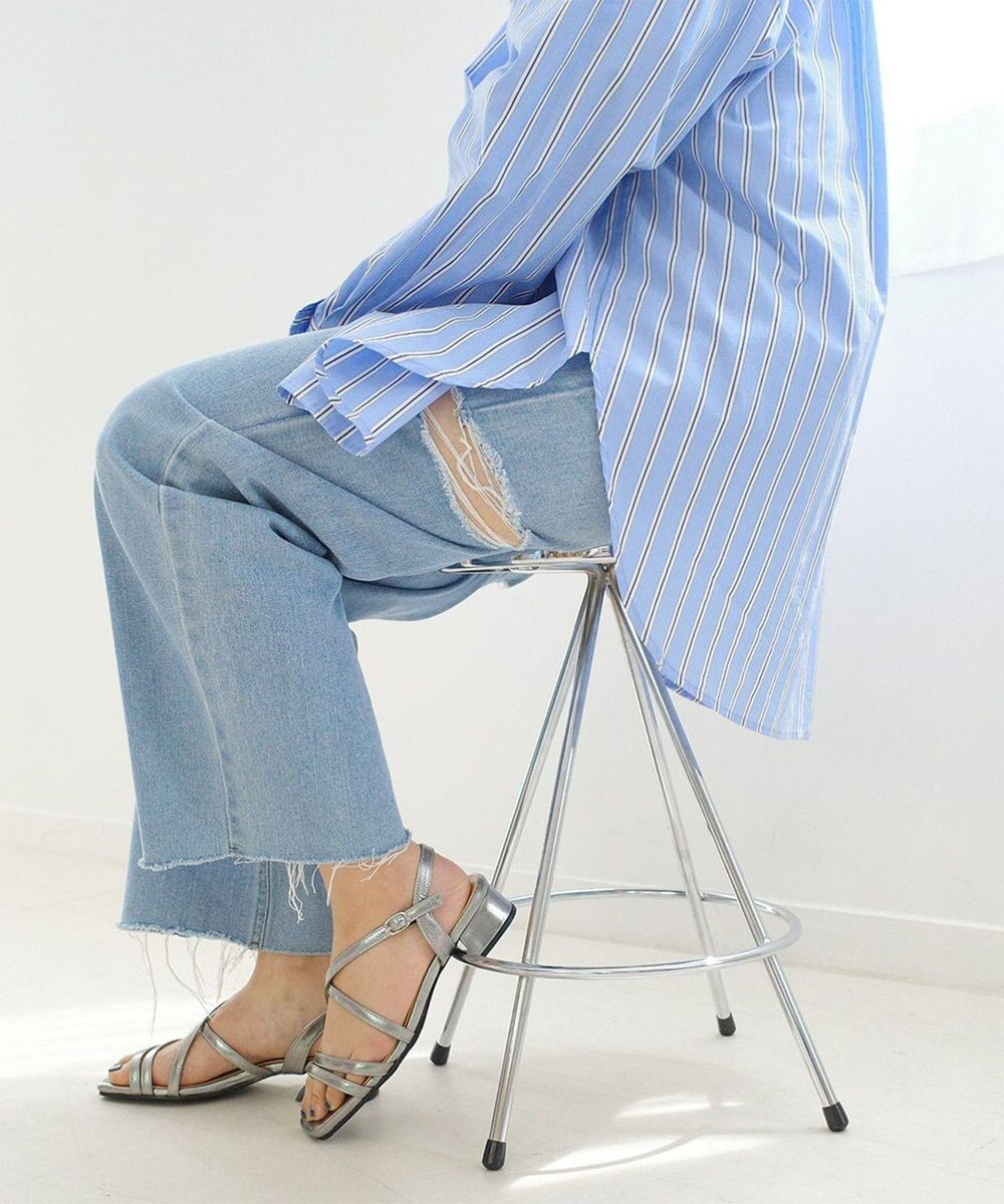 Pointer 日本製 本革ラインストラップサンダル 