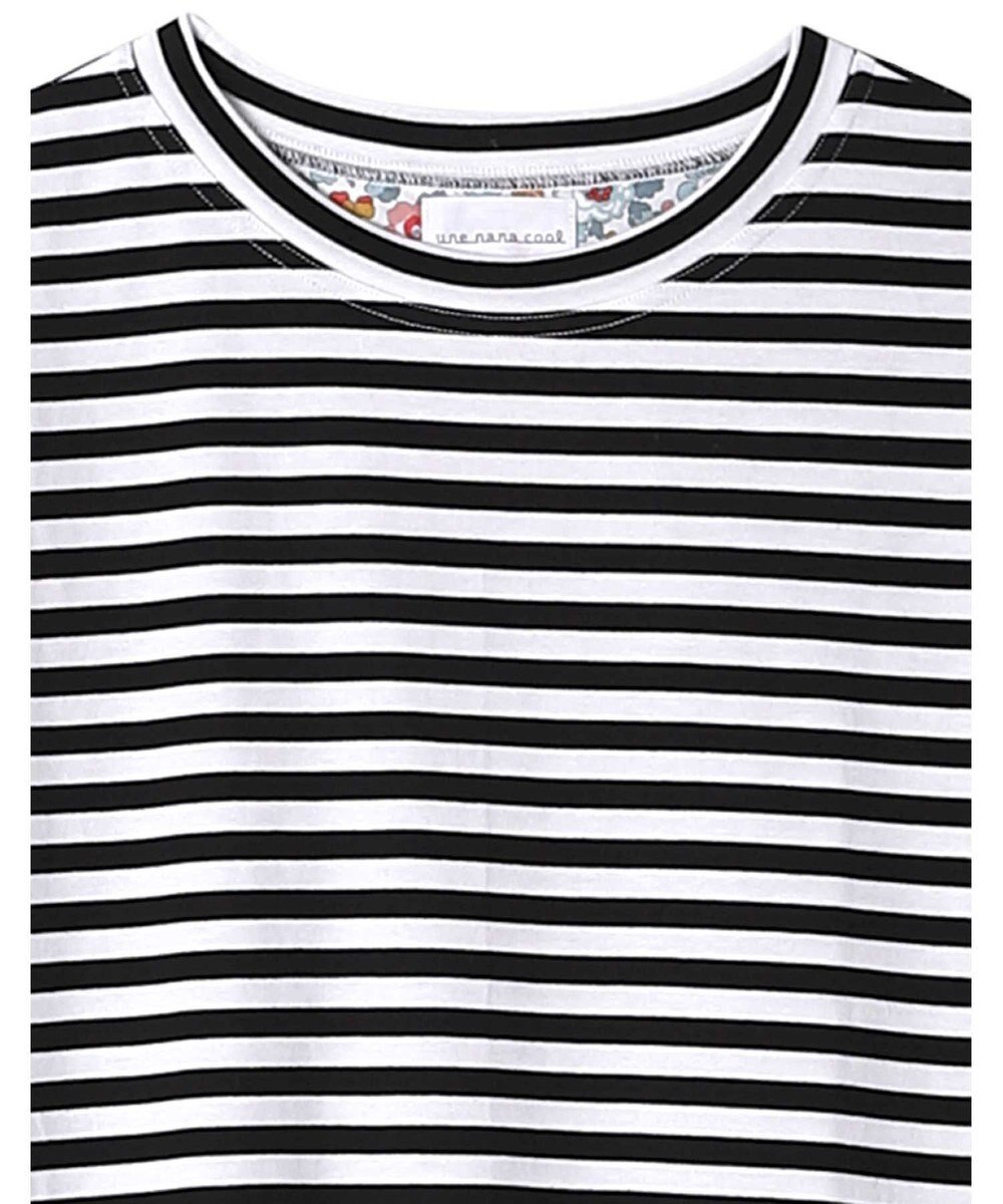 une nana cool MADE WITH LIBERTY FABRIC 綿100％ボーダー 半袖ワンピース 