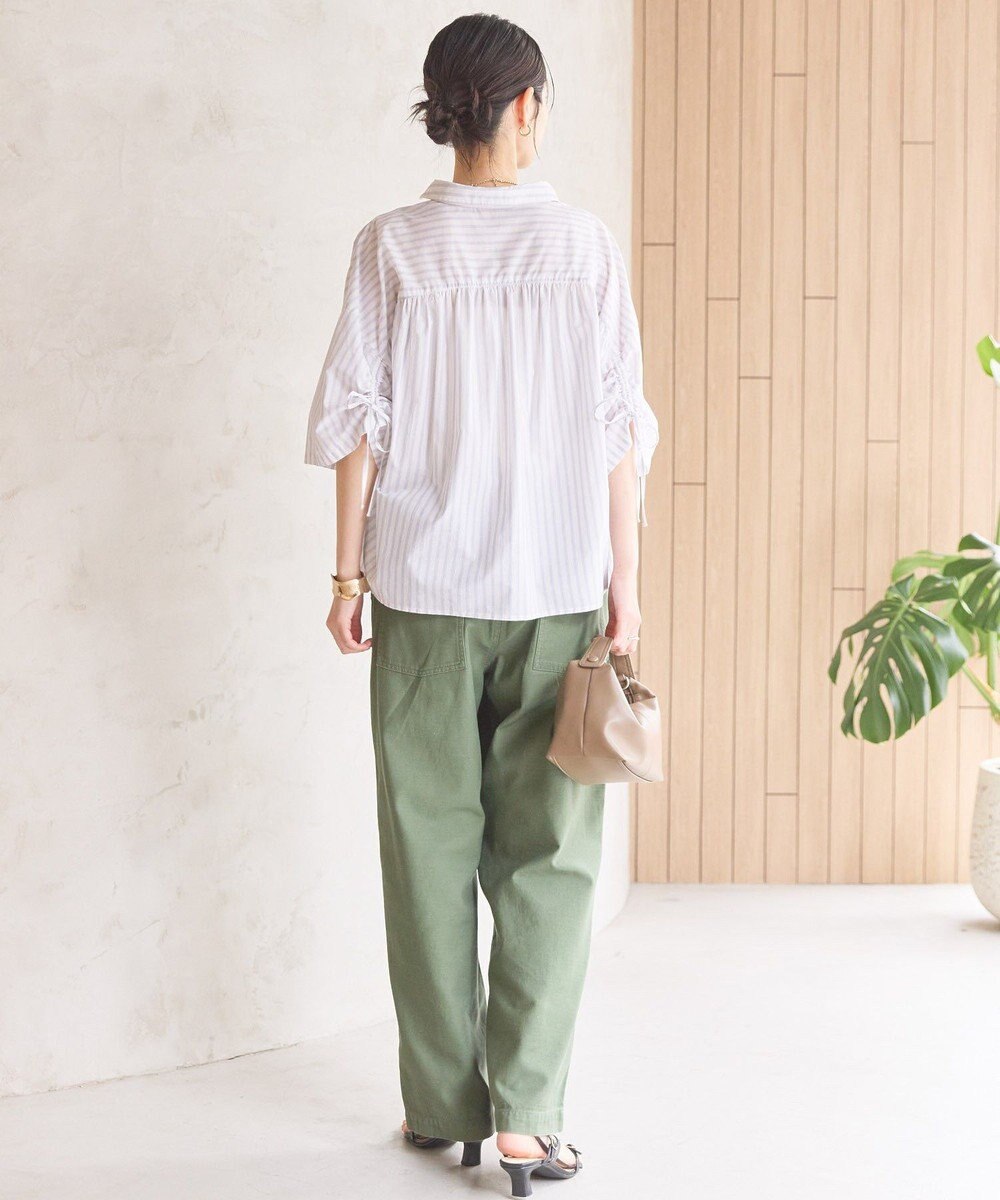 AMERICAN HOLIC 接触冷感ギャザーリボンスリーブ半袖シャツ 