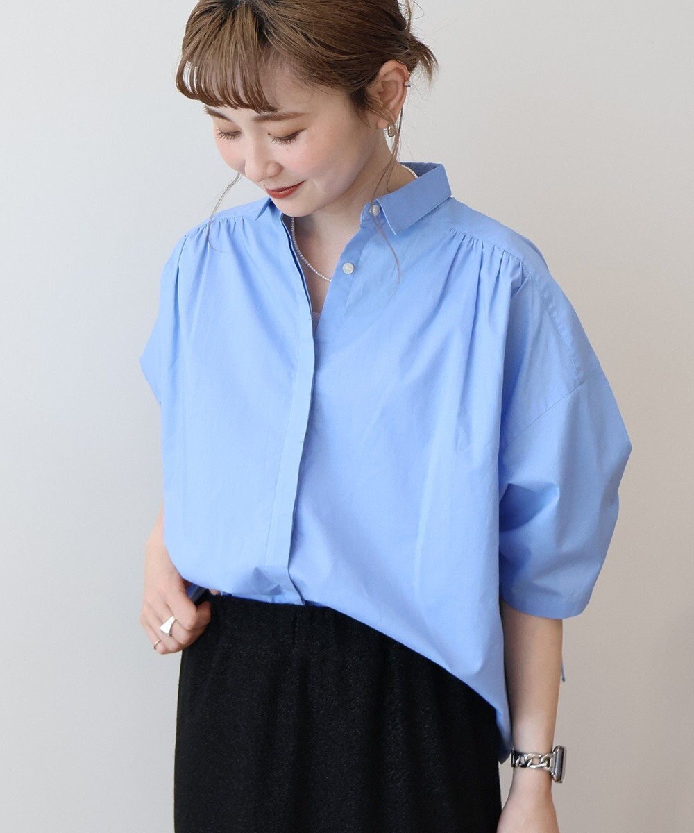 AMERICAN HOLIC 接触冷感ギャザーリボンスリーブ半袖シャツ 