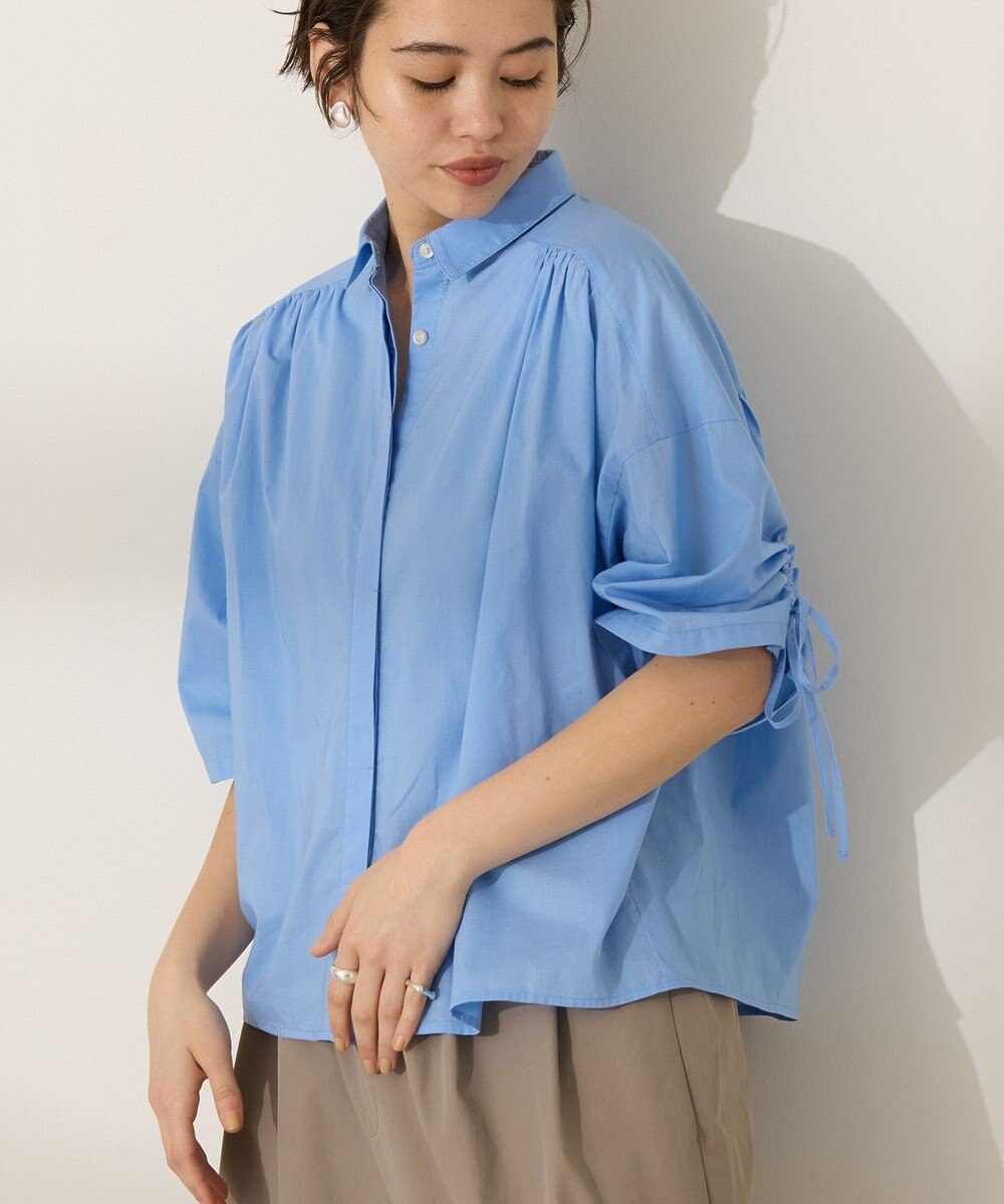 AMERICAN HOLIC 接触冷感ギャザーリボンスリーブ半袖シャツ 