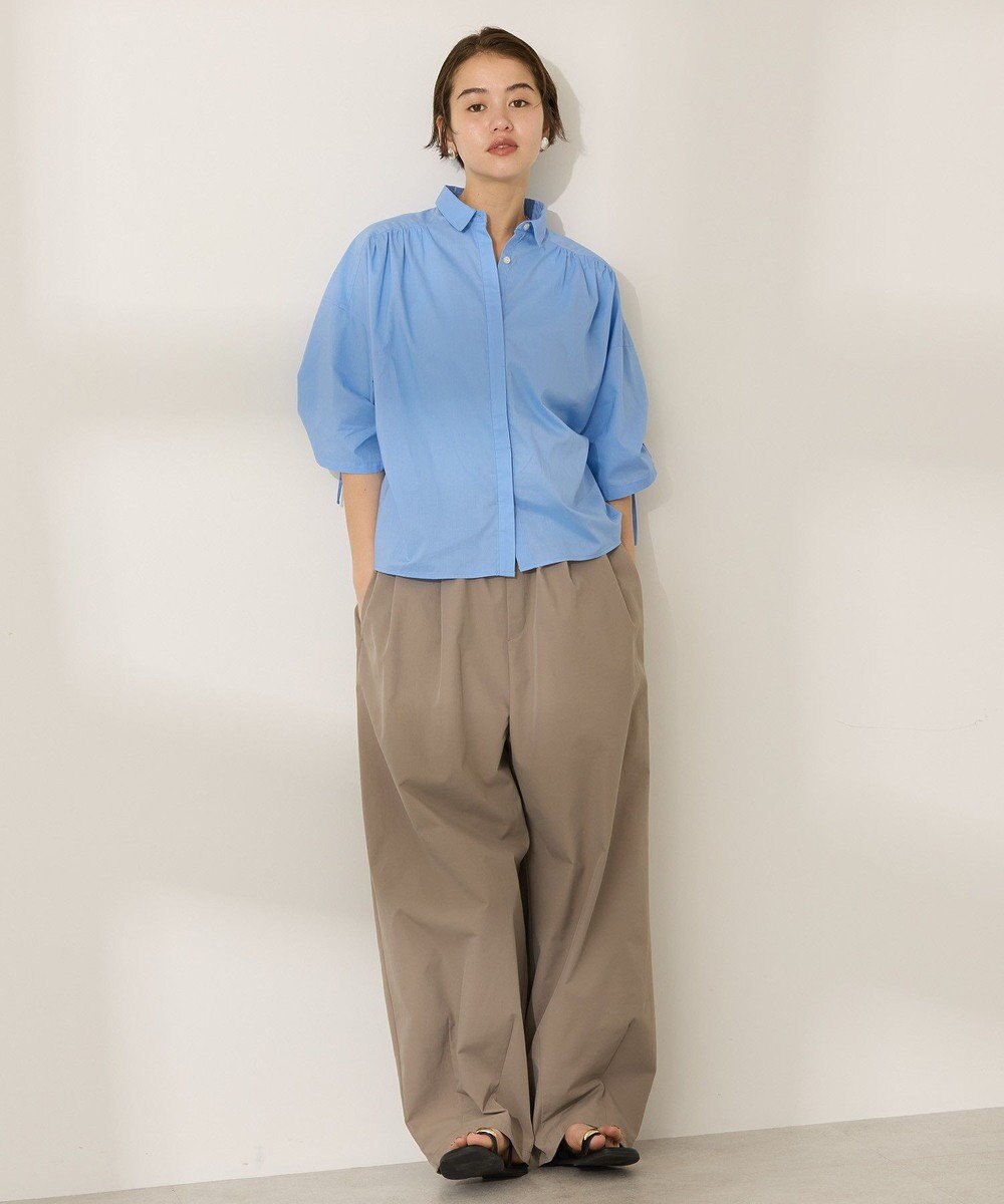 AMERICAN HOLIC 接触冷感ギャザーリボンスリーブ半袖シャツ 