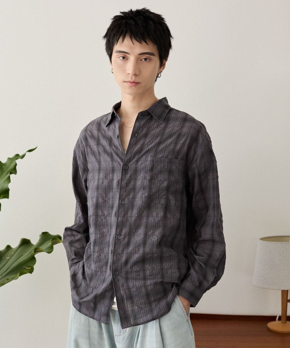 WEGO クリンクルチェックシャツ（LS） 