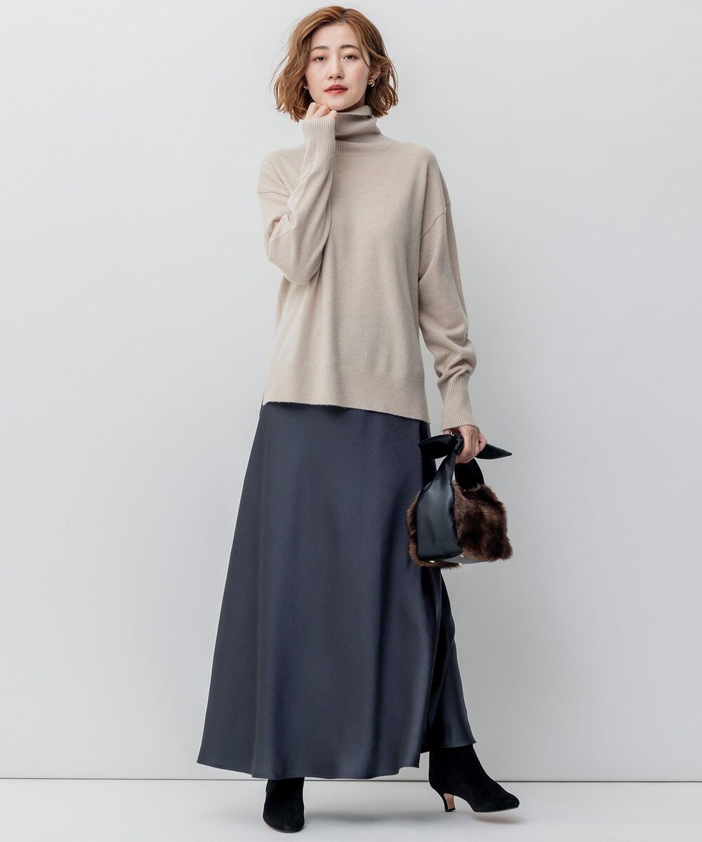 23区 【洗える】ヴィンテージサテン Iライン スカート 