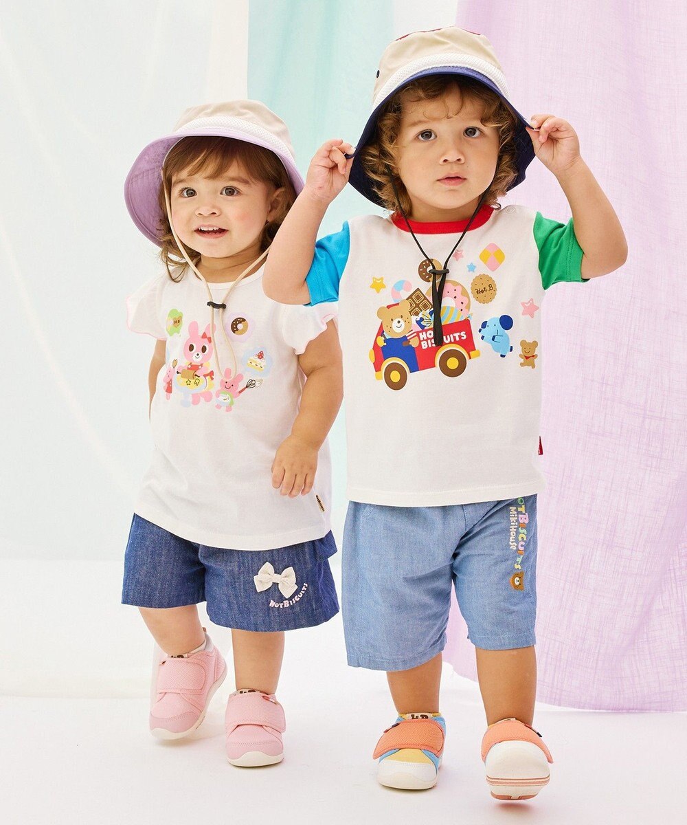 MIKI HOUSE HOT BISCUITS 【48-54cm】 日よけ付き サファリハット 