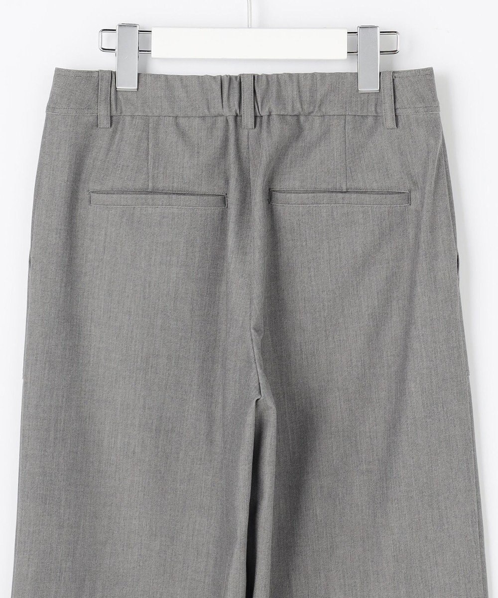 J.PRESS LADIES S シャンブレー2wayストレッチ ワイド ストレート パンツ 