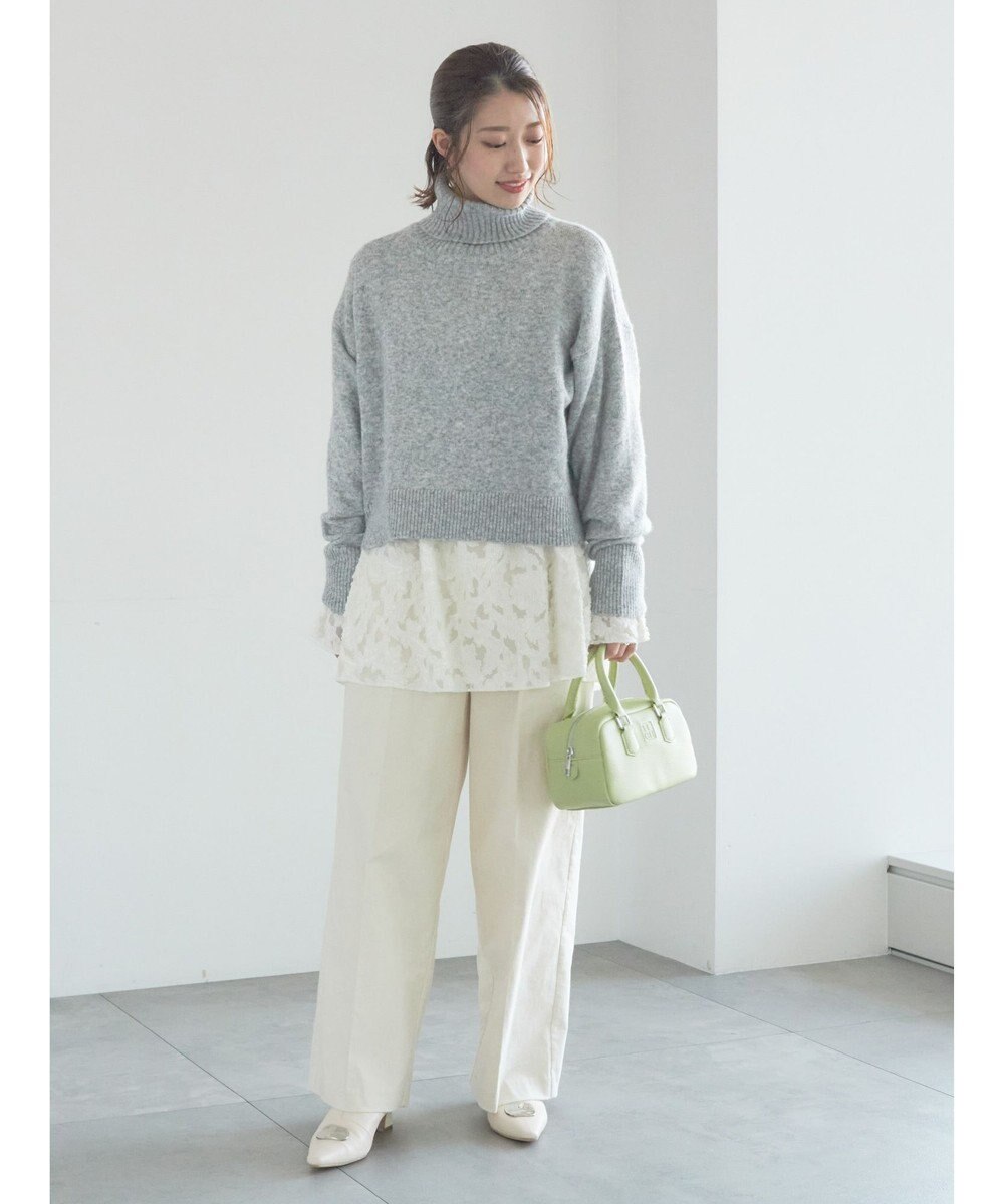 Te chichi 【宮本茉由着用】カットジャガードチュニックブラウス 