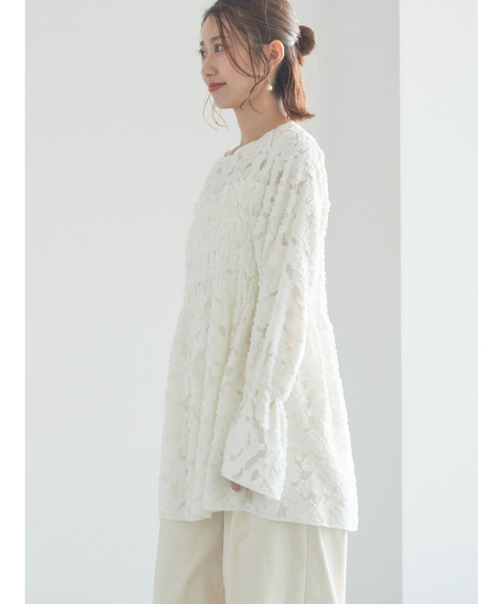Te chichi 【宮本茉由着用】カットジャガードチュニックブラウス 