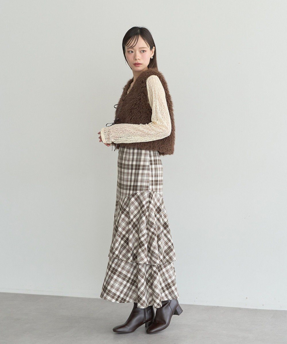 earth music&ecology フロントボタンレースプルオーバー 