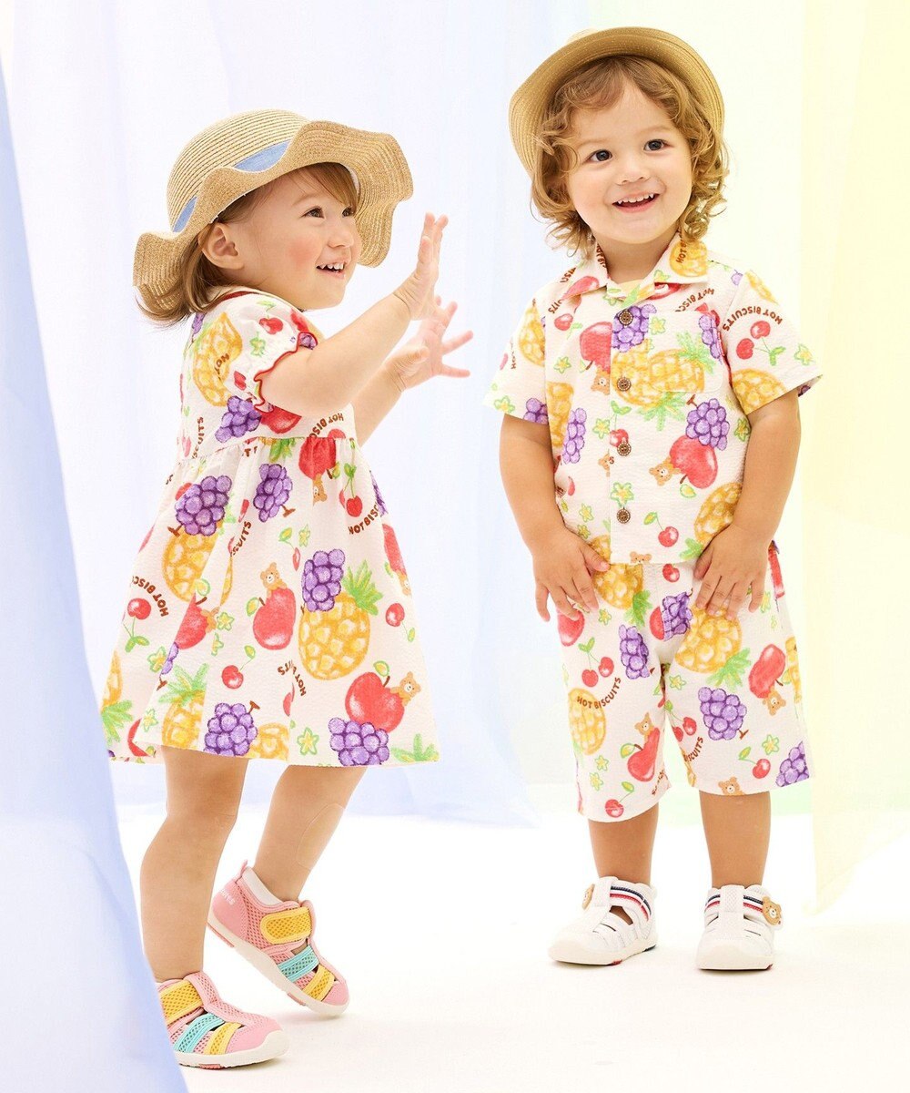 MIKI HOUSE HOT BISCUITS 【ビーンズ×フルーツシリーズ】【80-120cm】オープンカラーシャツ 