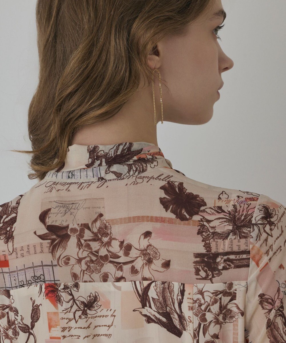 GRACE CONTINENTAL ロゴフラワ－プリントボウタイワンピース 