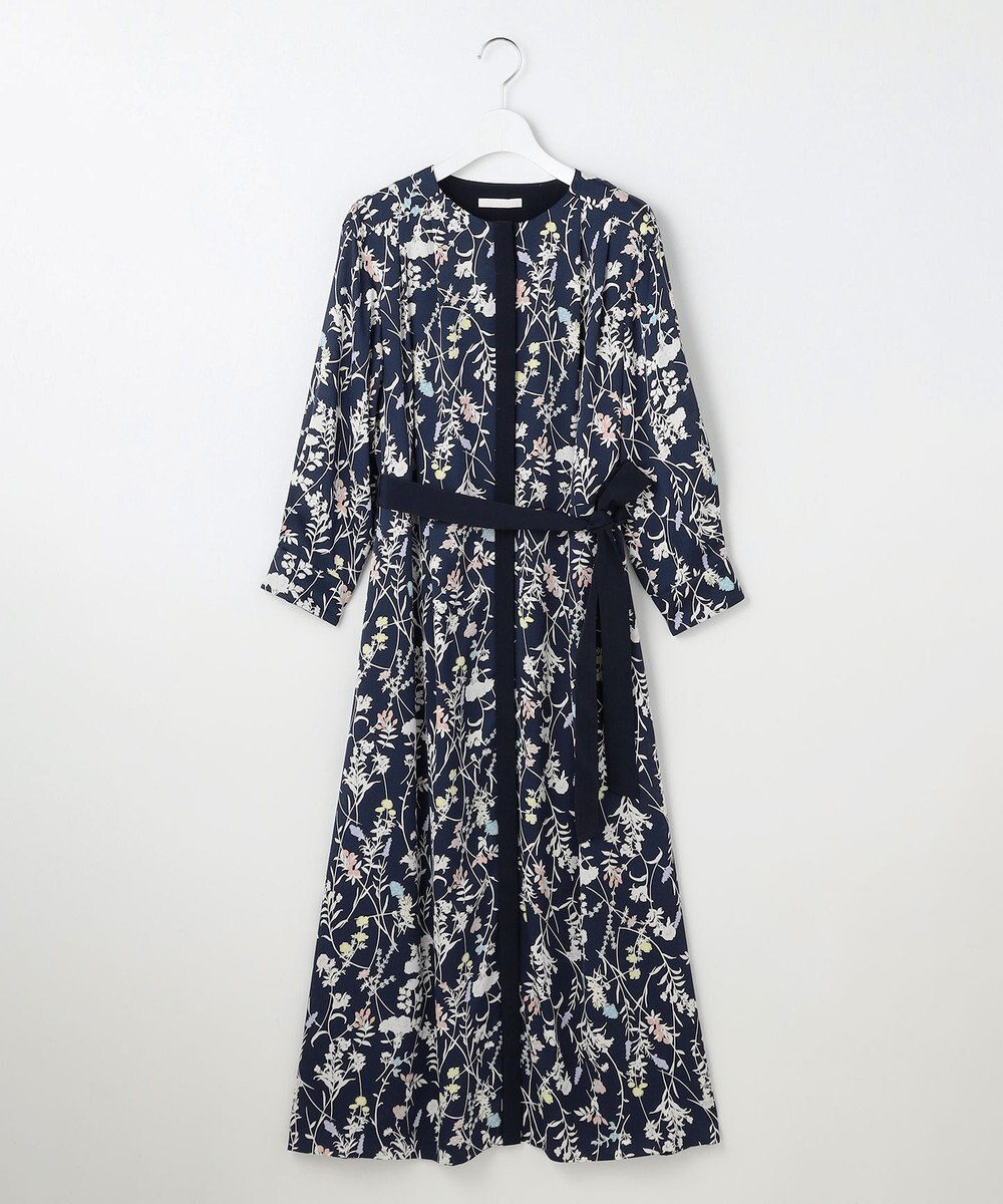 自由区 【WEB&一部店舗限定・新色追加・定番人気・着用動画あり】ハーバルフロープリント8分袖 ワンピース 