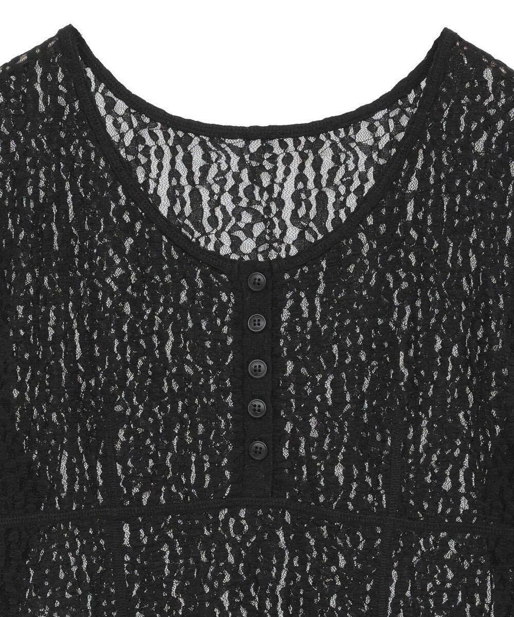 earth music&ecology フロントボタンレースプルオーバー 