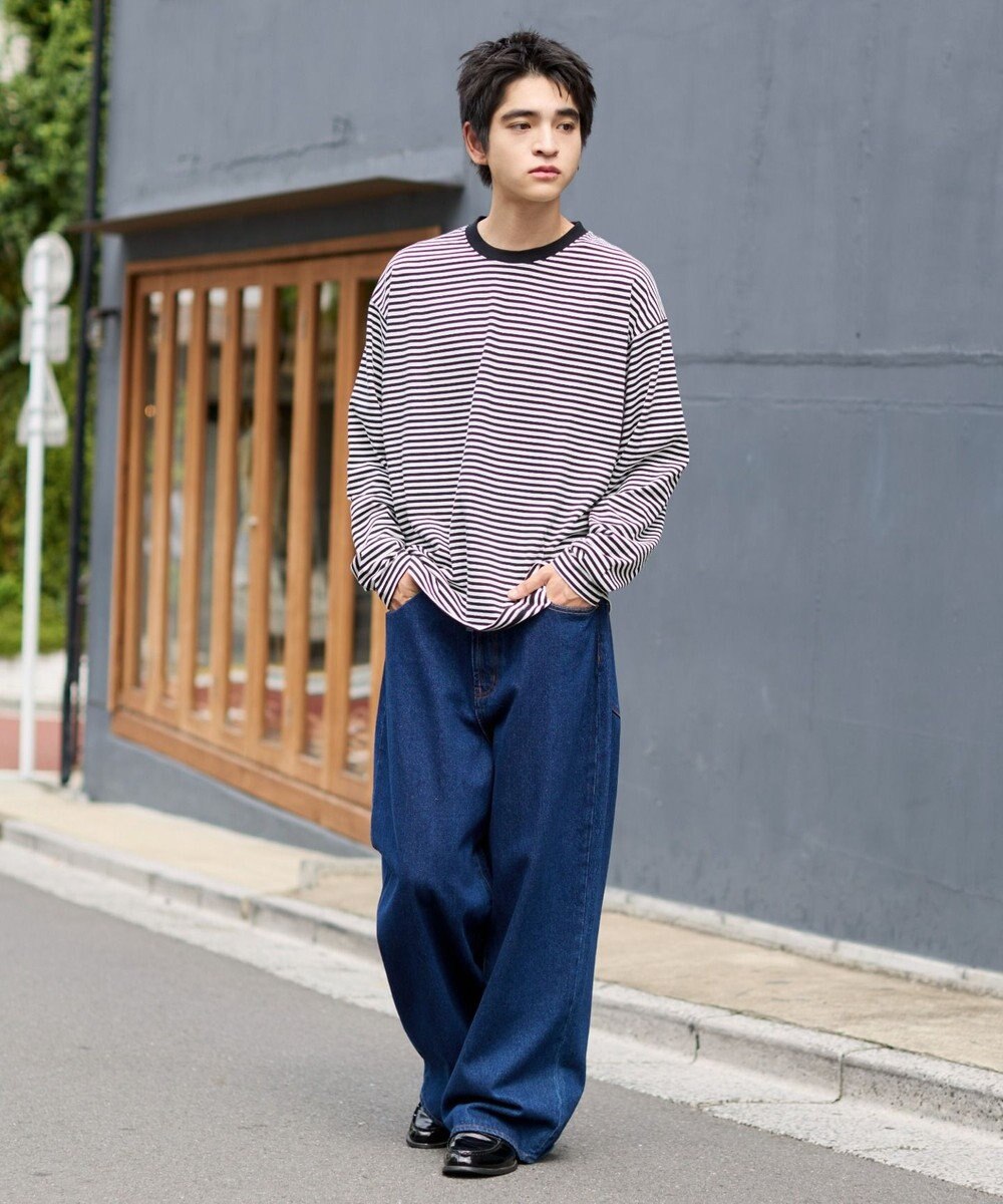 WEGO ワイドスリーブボーダーT（長袖） 