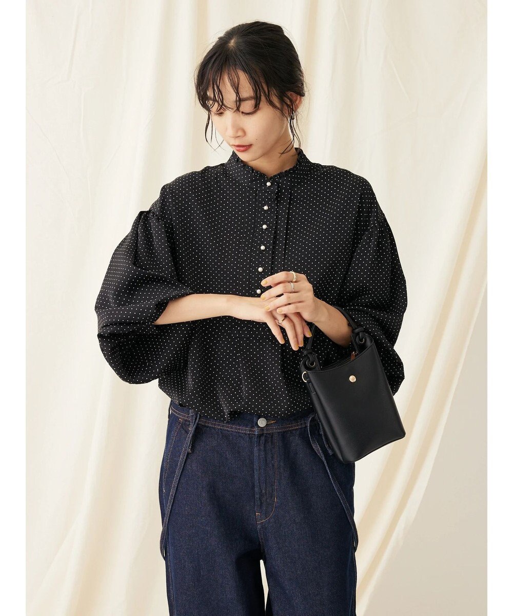 CRAFT STANDARD BOUTIQUE ピコフリルドットブラウス 