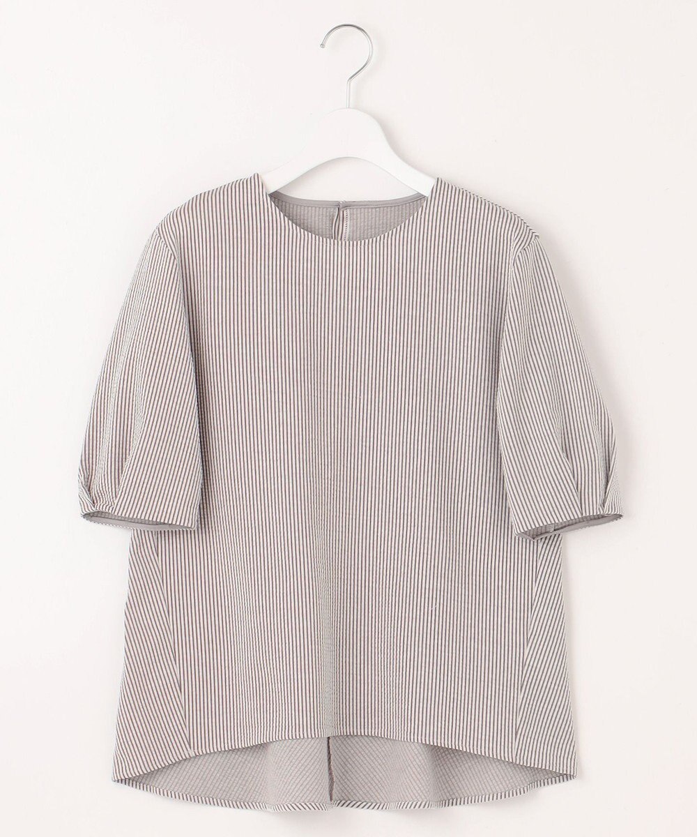 J.PRESS LADIES 【WEB限定カラーあり・抗菌消臭・吸水速乾】サッカージャージー 5分袖 ペプラム カットソー 