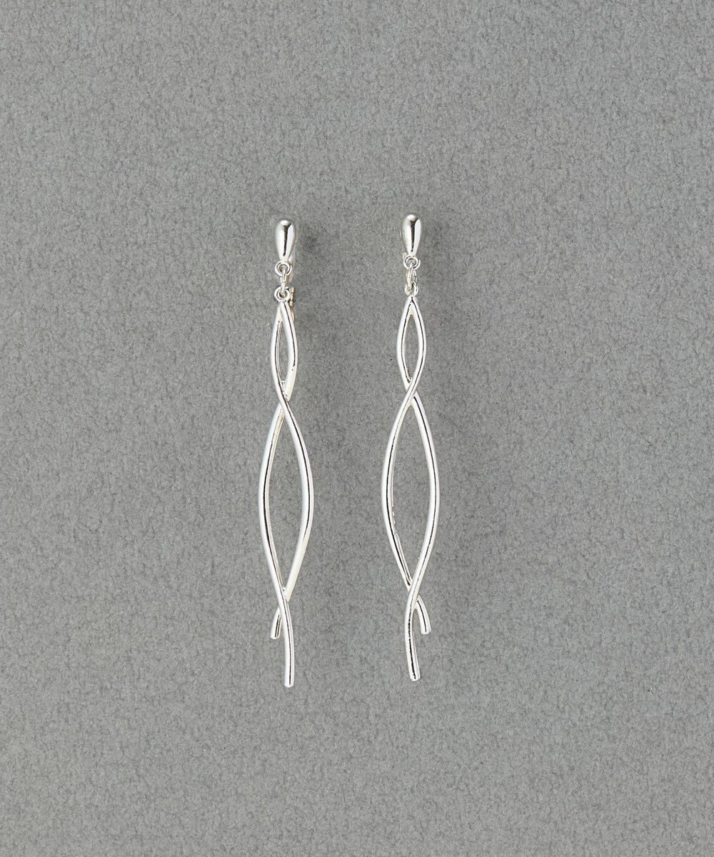 Phoebe 【痛くないシリーズ/金属アレルギー対応】スウィングクリスタルループフィットイヤリング　シルバー 