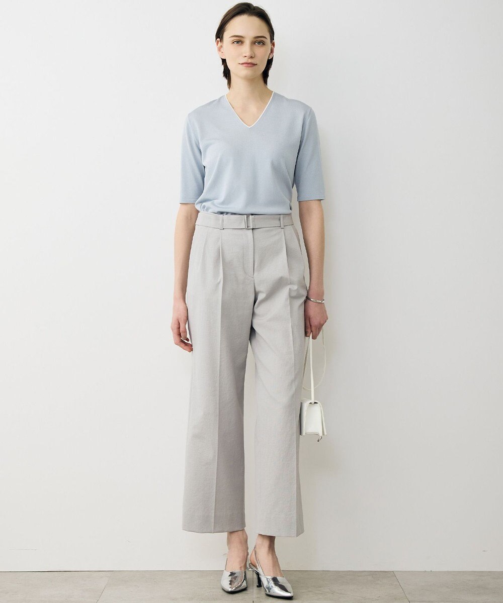 ICB L 【先行予約・WEB限定カラーあり】 シンセティックハイゲージ 半袖Vネックニット 