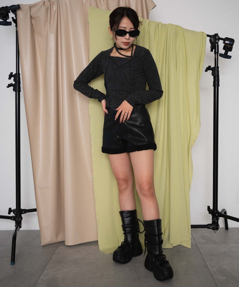 WEGO PUボアショートパンツ 