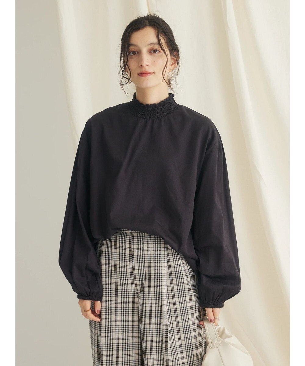 CRAFT STANDARD BOUTIQUE インドコットンシャーリングハイネックブラウス 