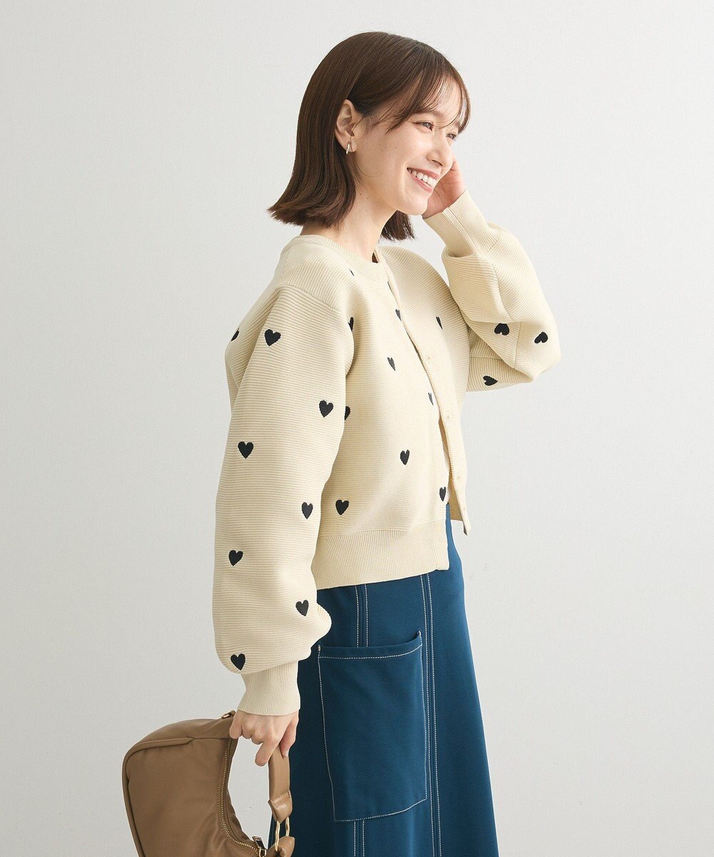 Green Parks ・ｓｗｉｎｇ　ｂｙ　ハート刺繍ニットカーディガン 