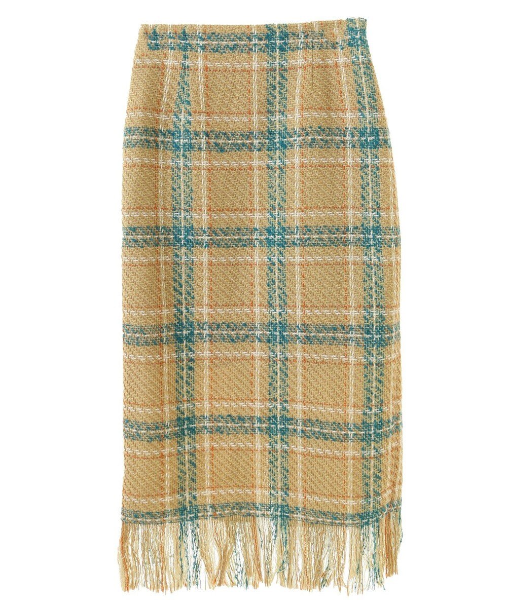 Green Parks ・ＳＵＧＡＲ　ＳＰＯＯＮ　チェックフリンジスカート 