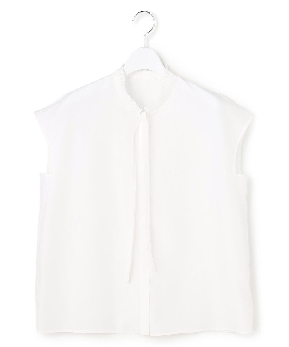 ICB セシェシルキーローン フレンチスリーブボウタイブラウス 