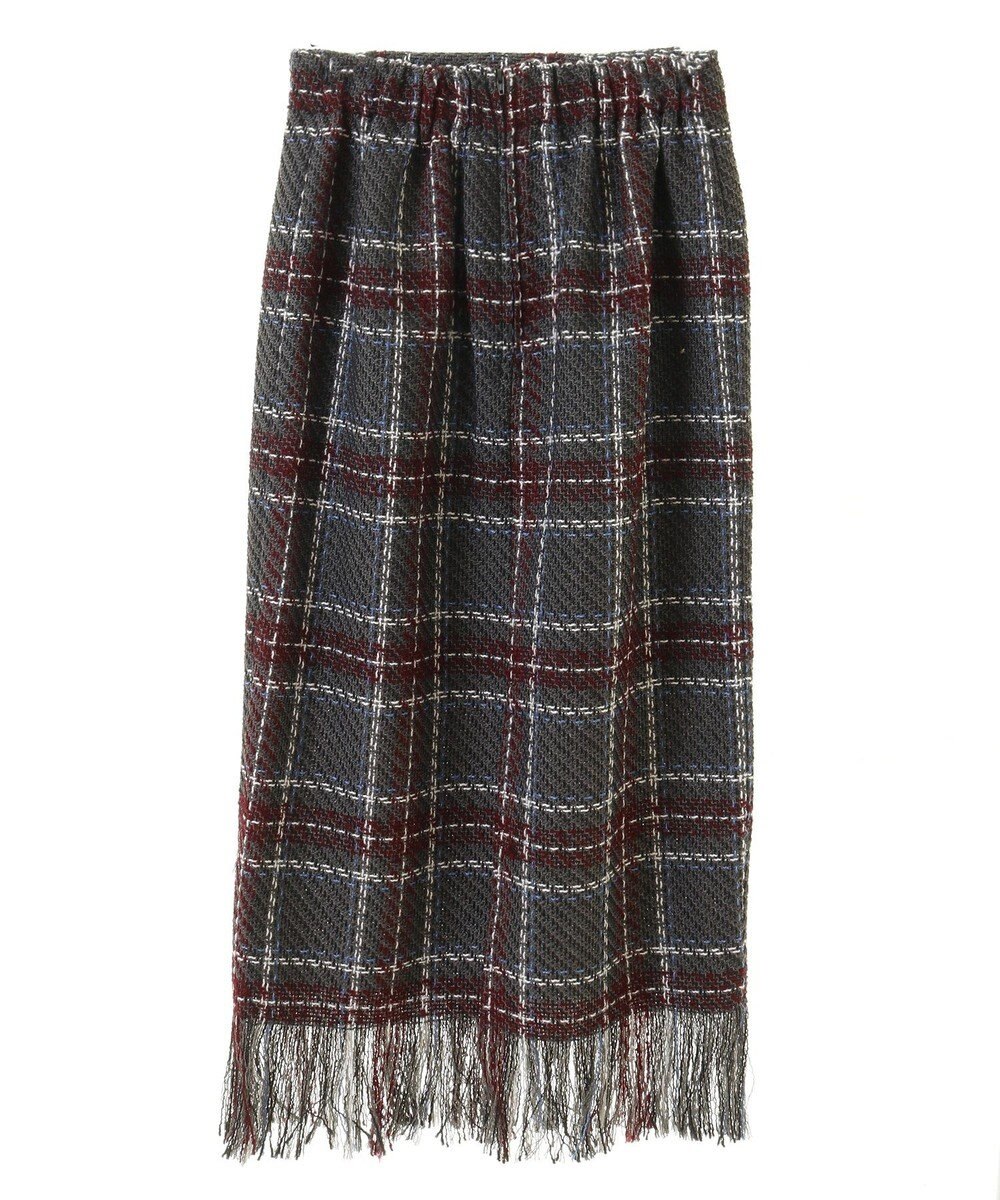 Green Parks ・ＳＵＧＡＲ　ＳＰＯＯＮ　チェックフリンジスカート 