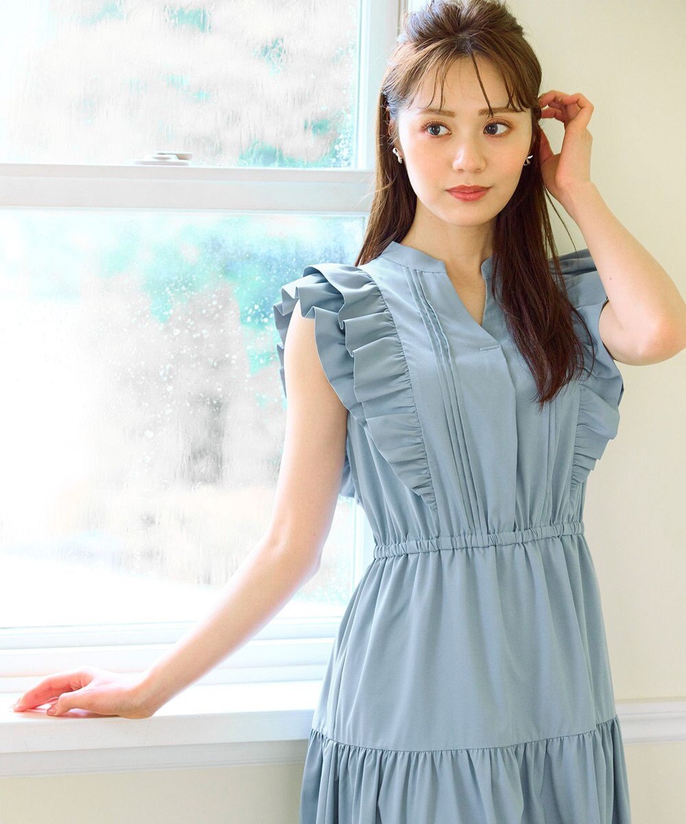 Feroux ショルダーフリルティアード ワンピース 