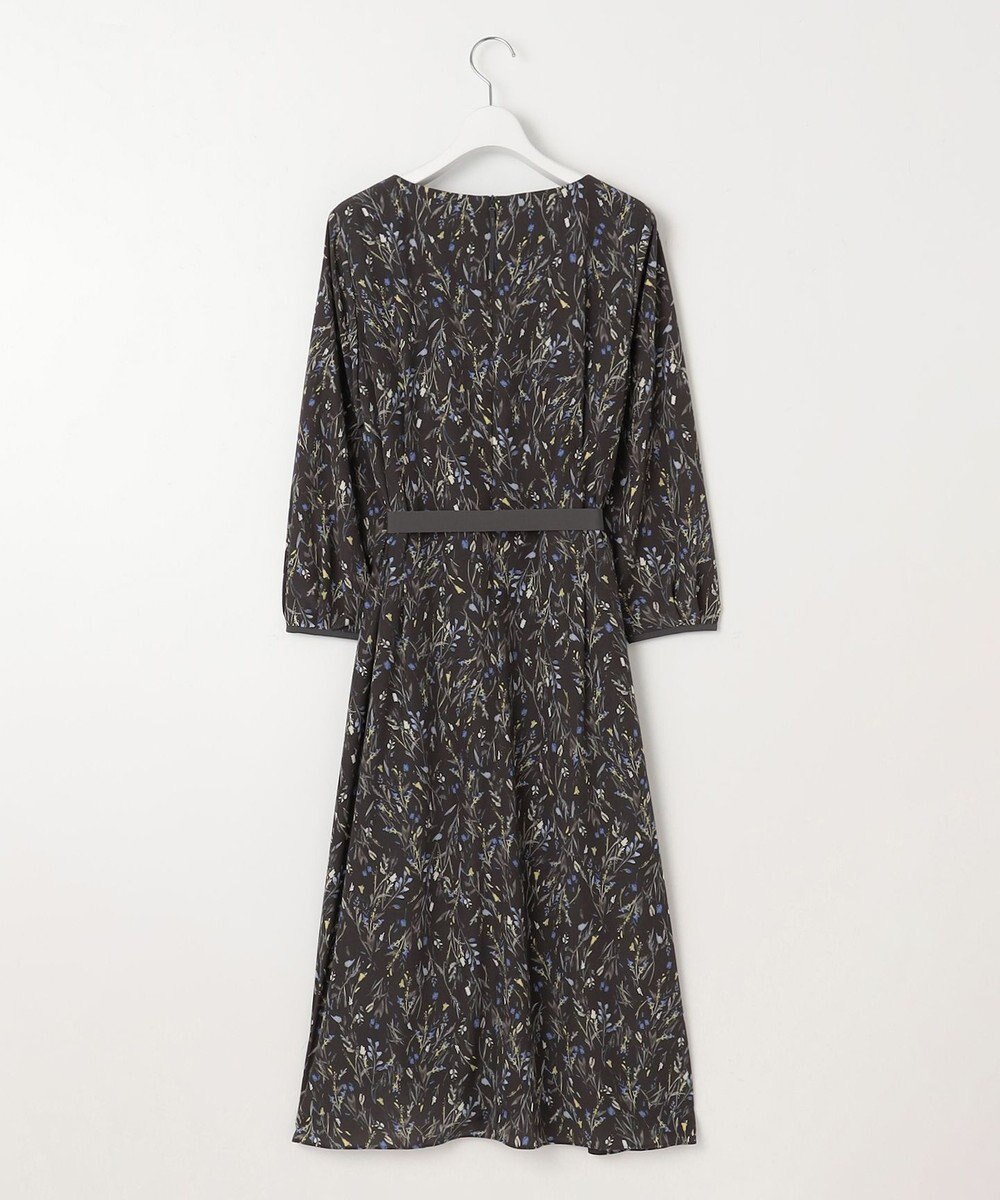 自由区 L 【洗える】ウォーターカラーフラワープリント ワンピース 