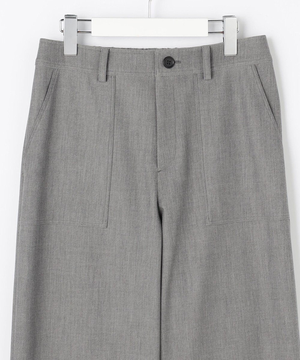 J.PRESS LADIES S シャンブレー2wayストレッチ ワイド ストレート パンツ 