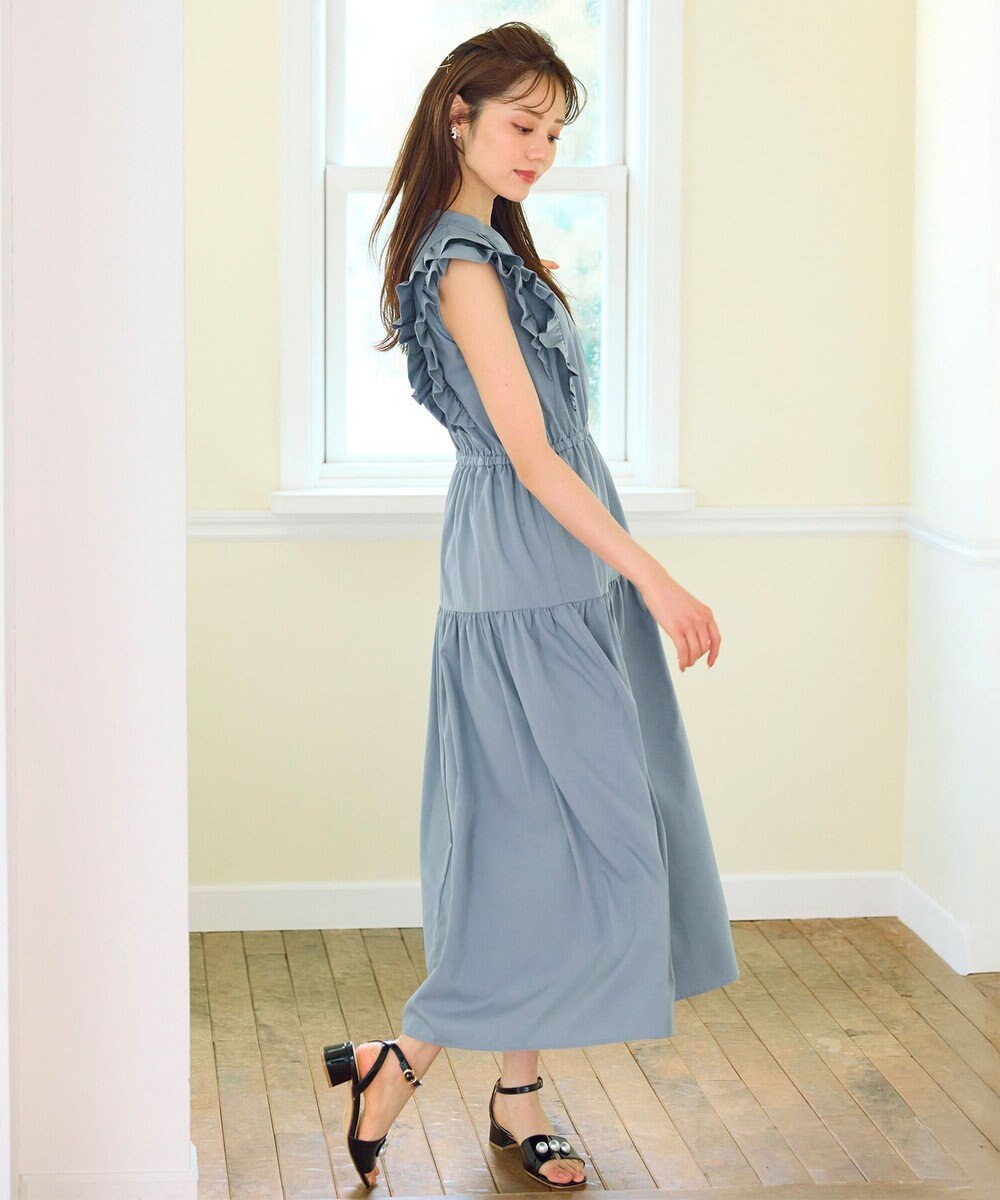 Feroux ショルダーフリルティアード ワンピース 