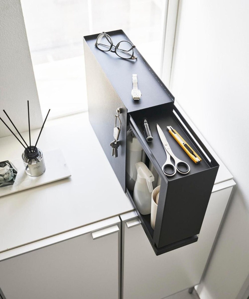 tower 隠せる引き出し収納 タワー ブラック 