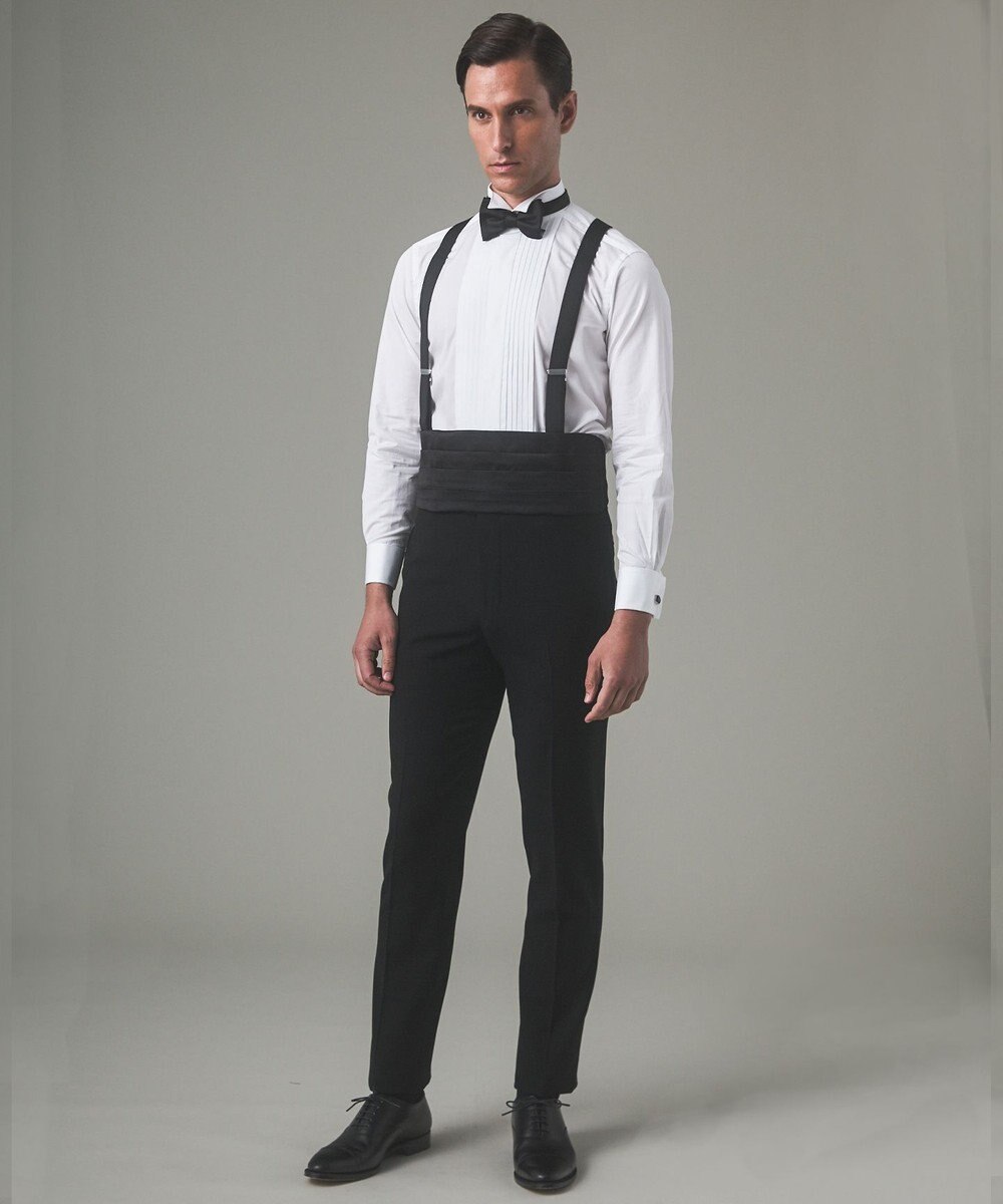 GOTAIRIKU 【WEAR BLACK】フォーマル用 ボウタイ&カマーバンドセット（ネイビー） 